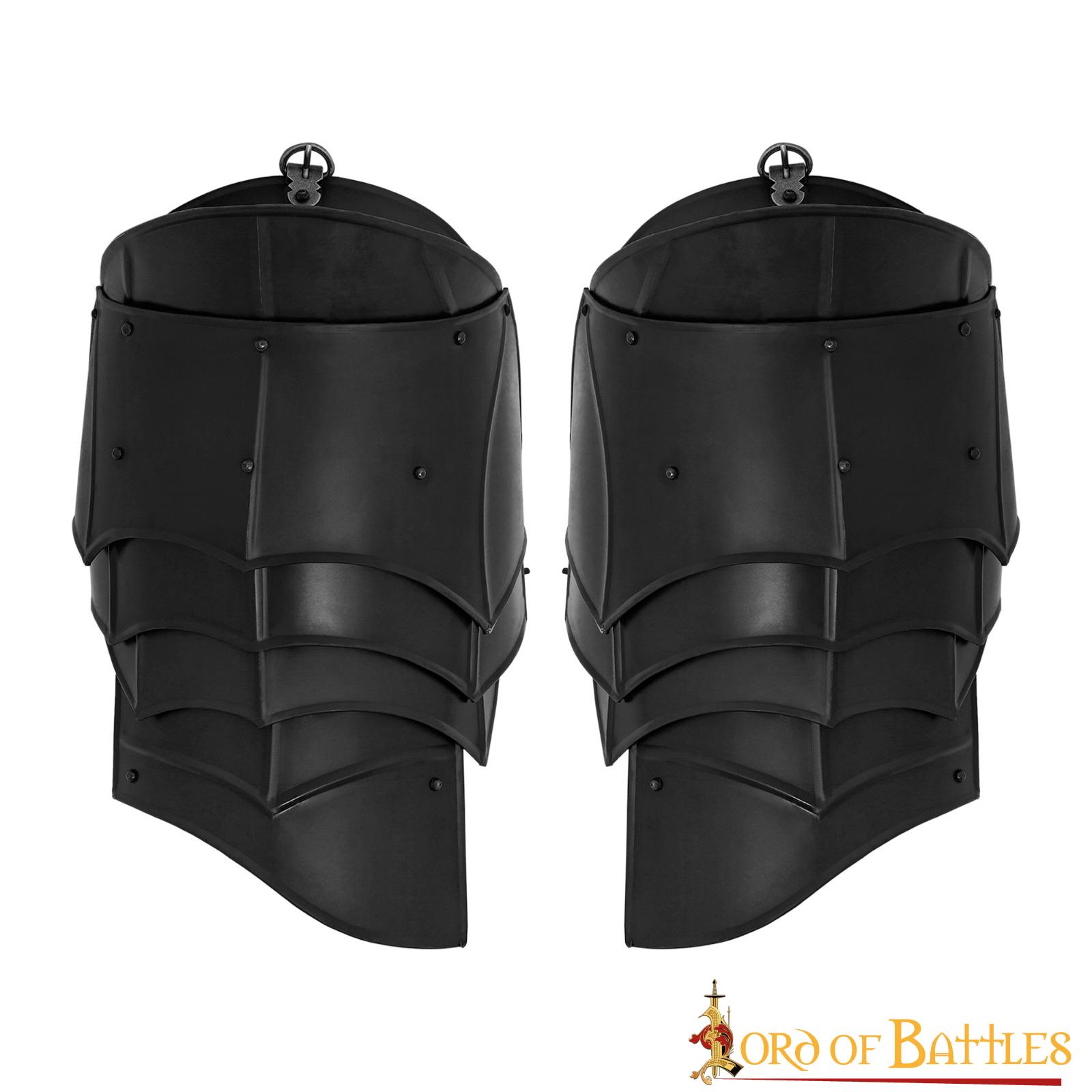 Imagen única de: Pauldrons de Acero de Fantasía Medieval con Rompehojas