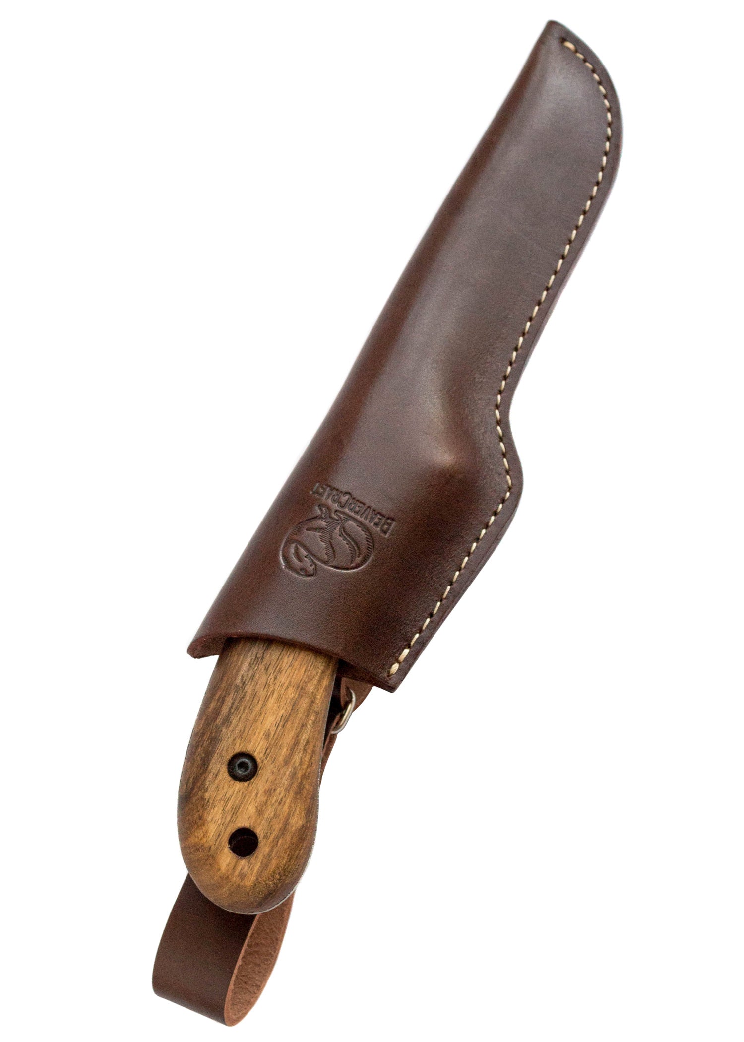 Imagen única de: Cuchillo Bushcraft, Acero Al Carbono Y Funda De Cuero, Beavercraft