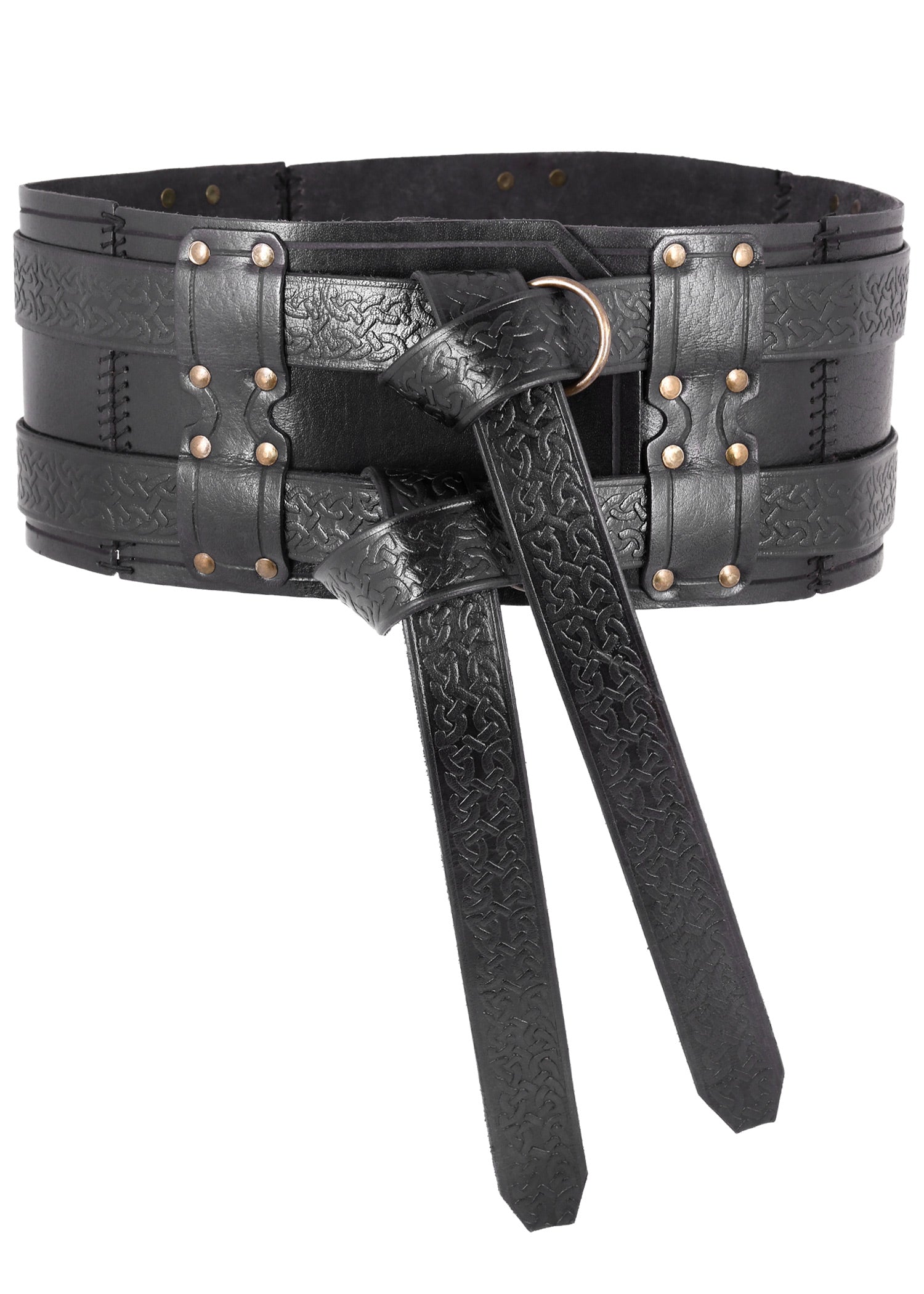 Imagen única de: Cinturón Doble De Piel Balor, Negro