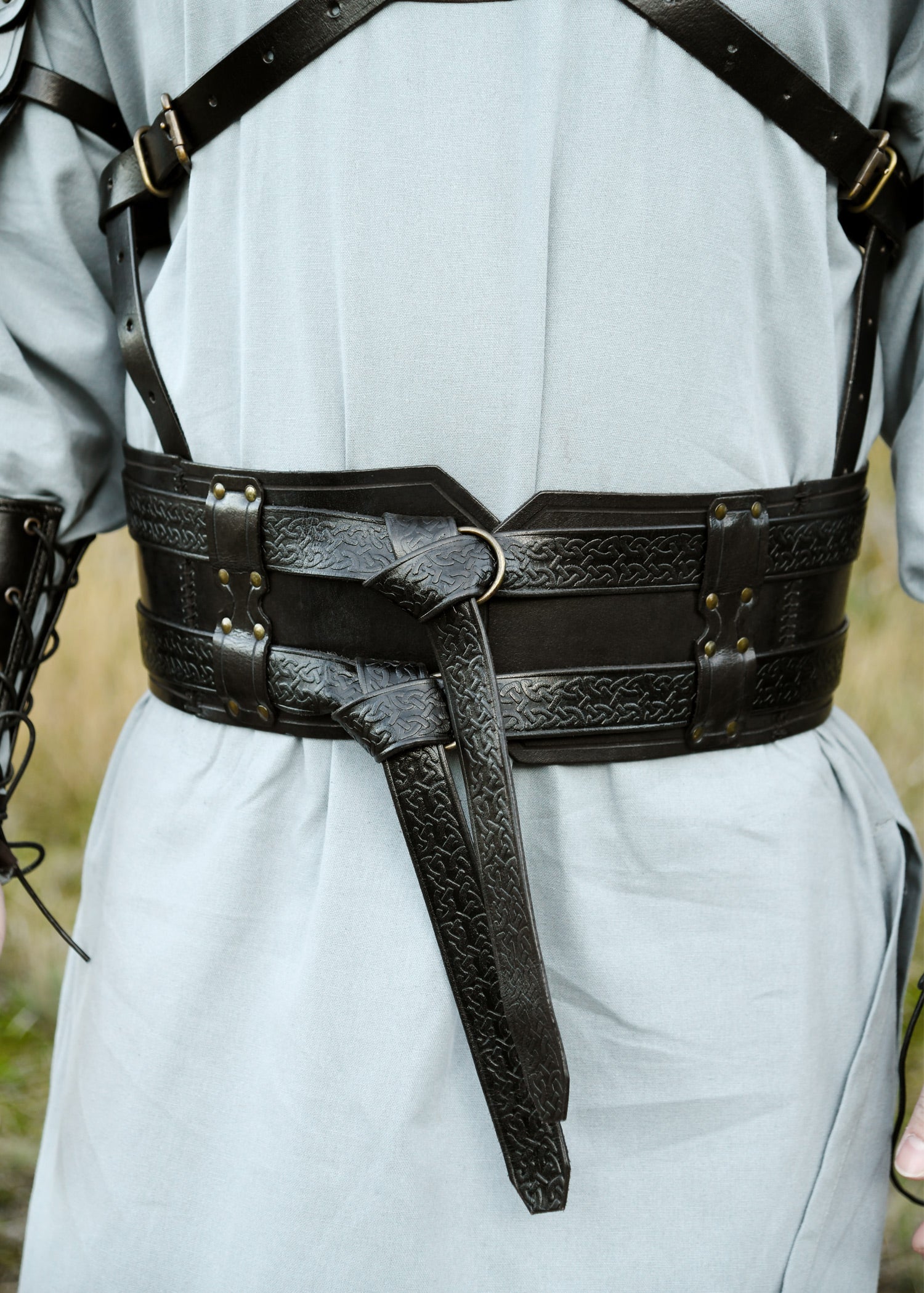 Imagen única de: Cinturón Doble De Piel Balor, Negro