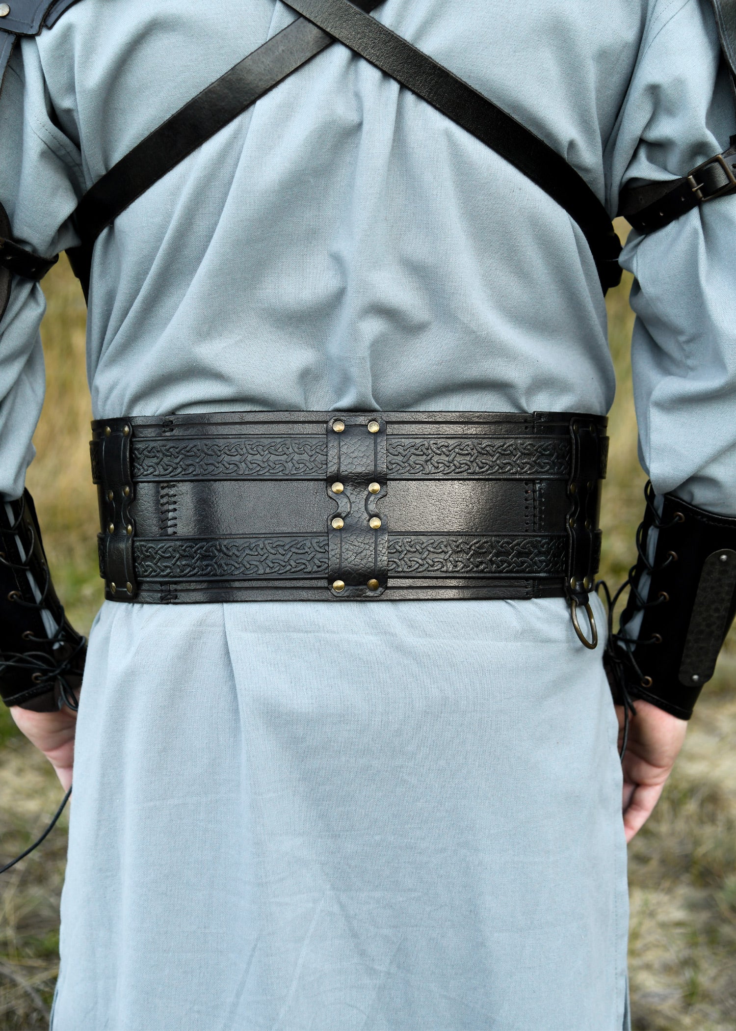 Imagen única de: Cinturón Doble De Piel Balor, Negro