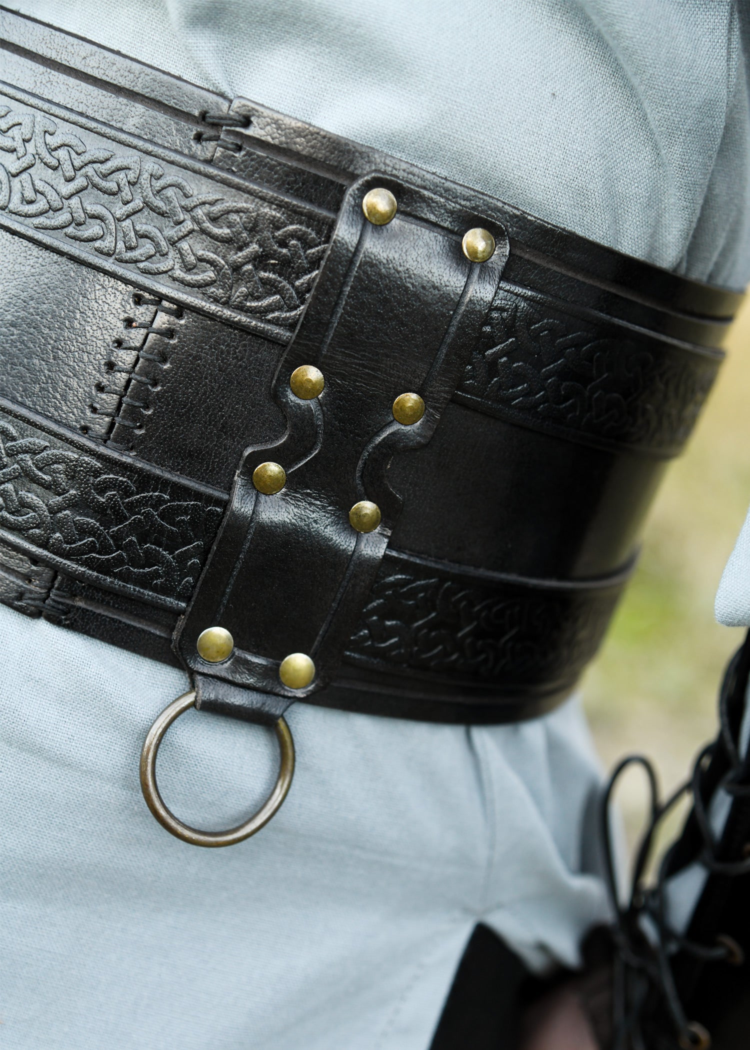 Imagen única de: Cinturón Doble De Piel Balor, Negro