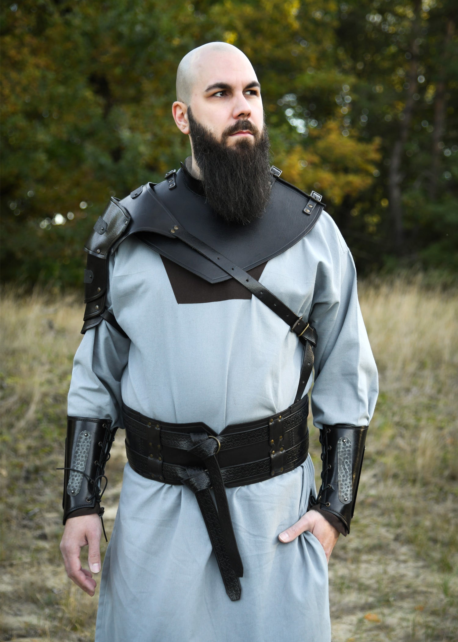 Imagen única de: Collar De Cuero Balor, Negro