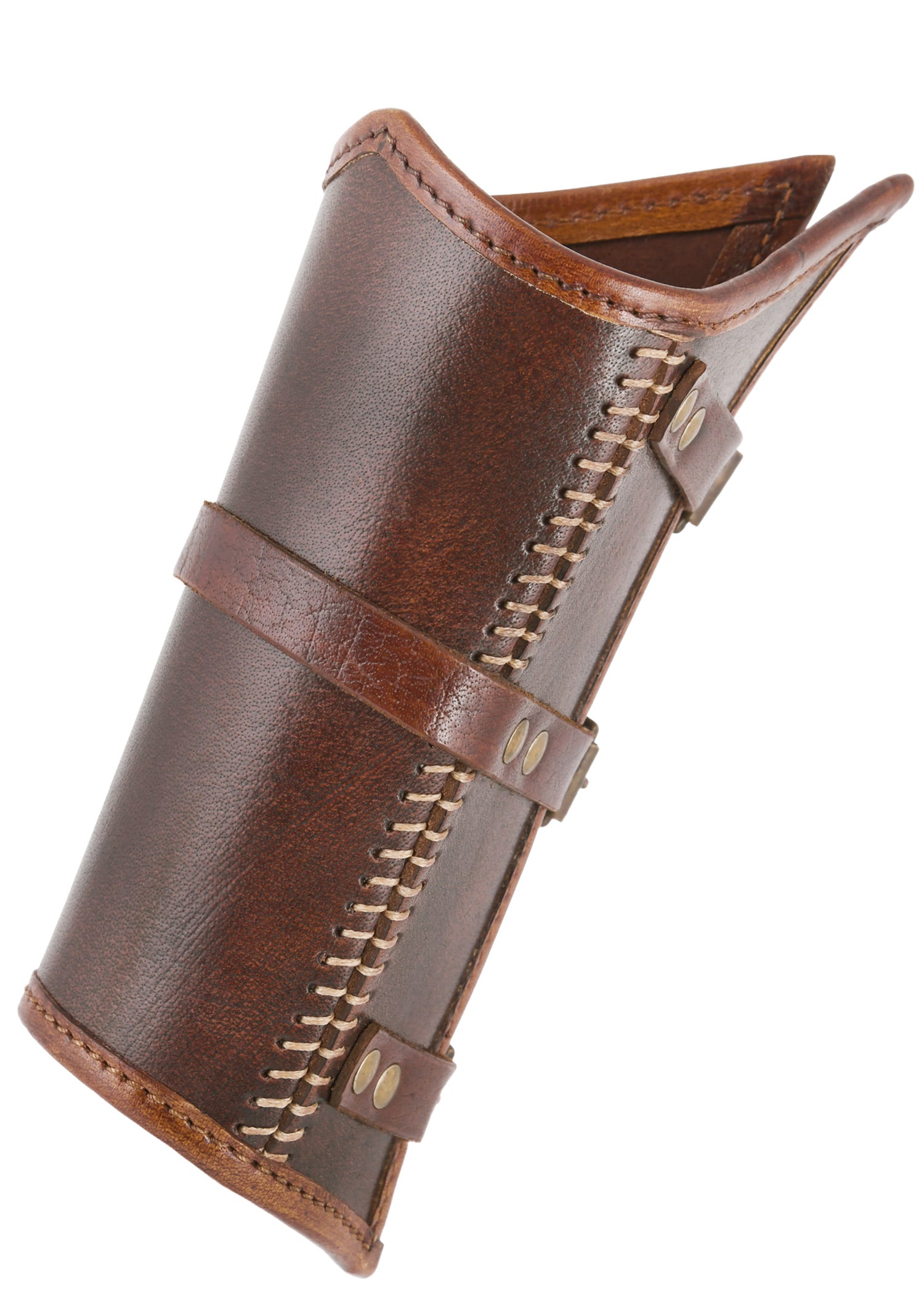 Imagen única de: Guardabrazos De Cuero Arnulf Con Hebillas, Marrón