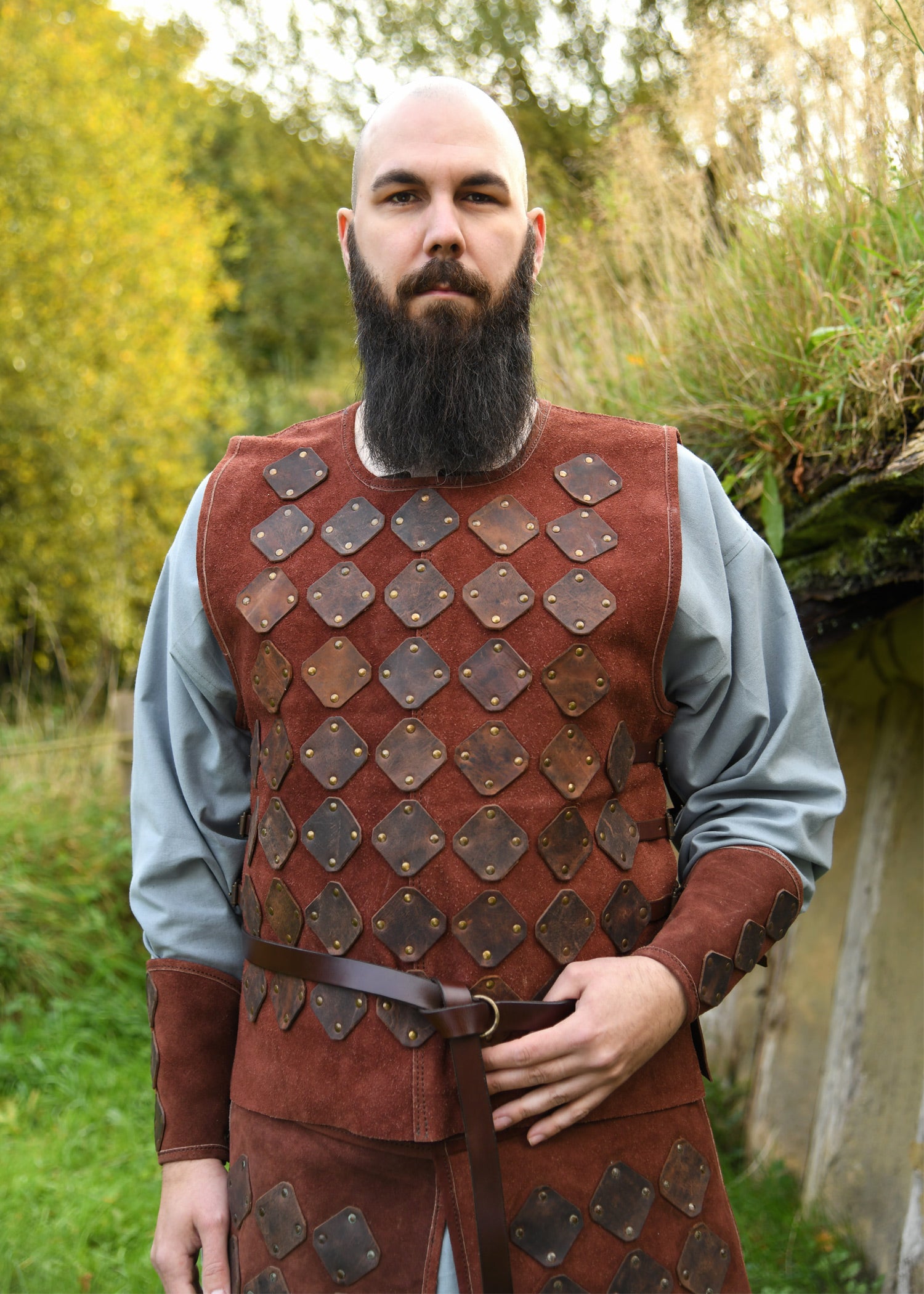 Imagen única de: Armadura De Ante Para Torso Vidar, Marrón