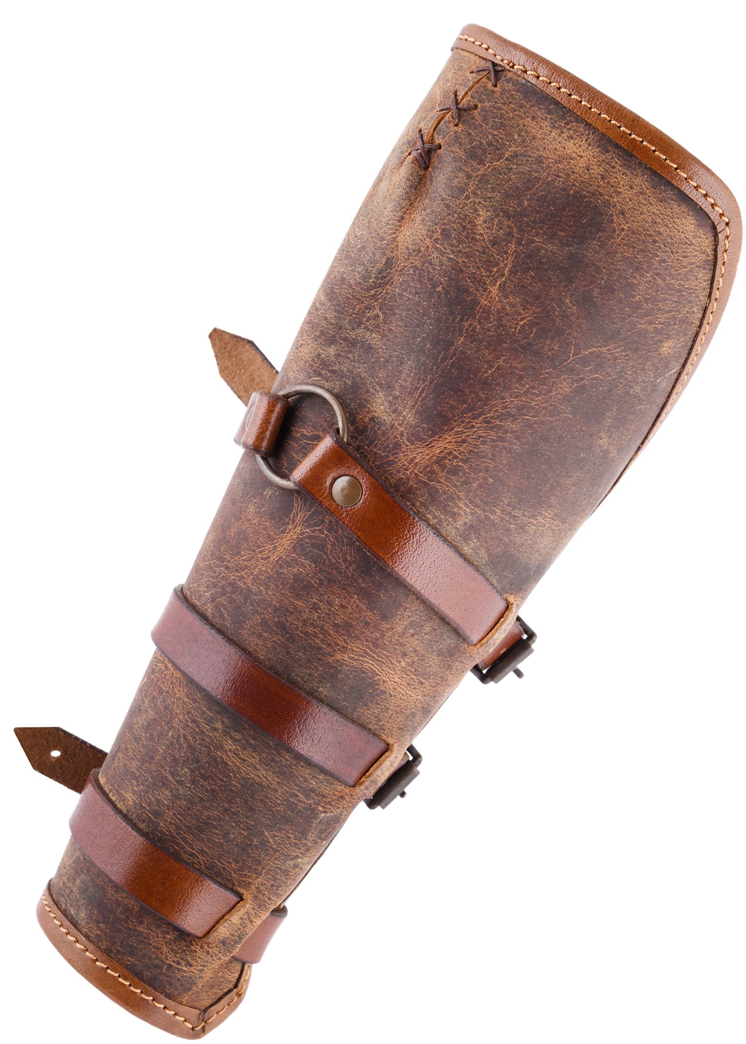 Imagen única de: Protectores De Brazos Sindri De Cuero Engrasado, Marrón