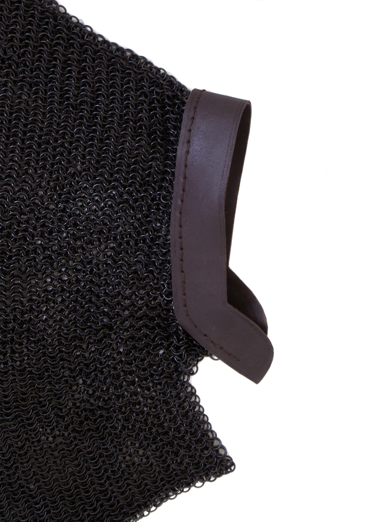 Imagen única de: Bmsb Collar De Cadena Bruñida Con Cuero, Sin Remachar Id 8 Mm