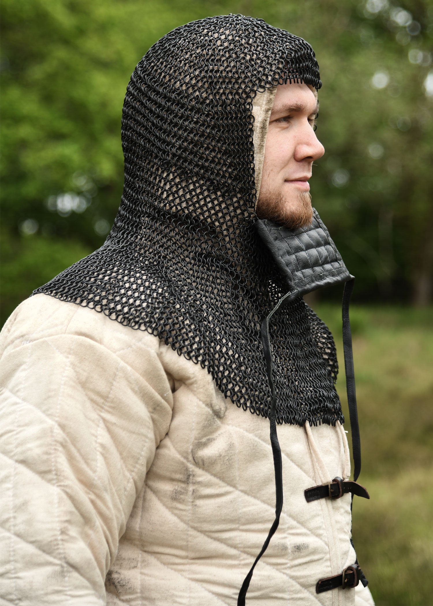 Imagen única de: Capucha De Cadena Con Protector Bucal Cuadrado, Dn8 Mm, Bruñido