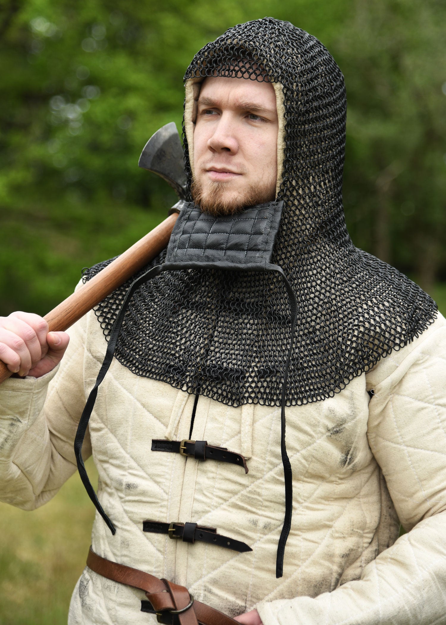 Imagen única de: Capucha De Cadena Con Protector Bucal Cuadrado, Dn8 Mm, Bruñido
