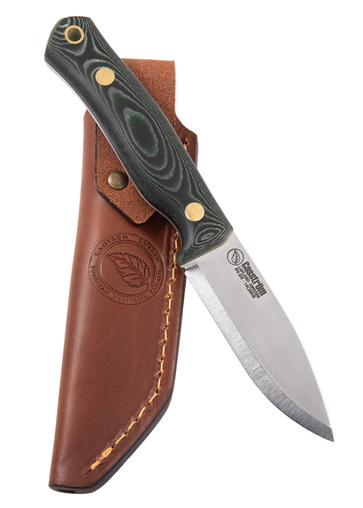 Imagen única de: Casström, Cuchillo Forestal Sueco No. 8, Micarta Verde