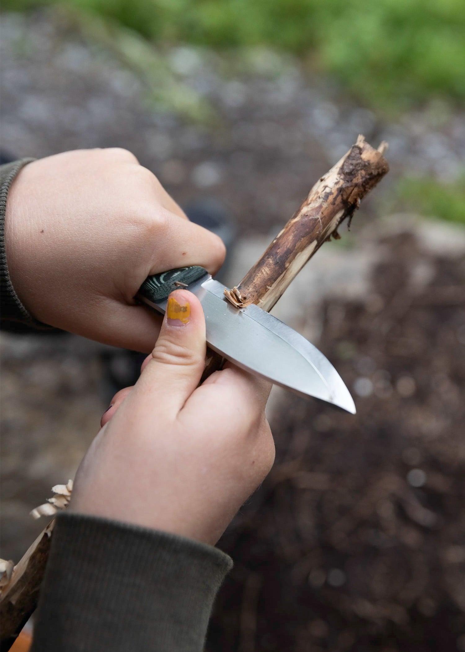 Imagen única de: Casström, Cuchillo Forestal Sueco No. 8, Micarta Verde, Acero