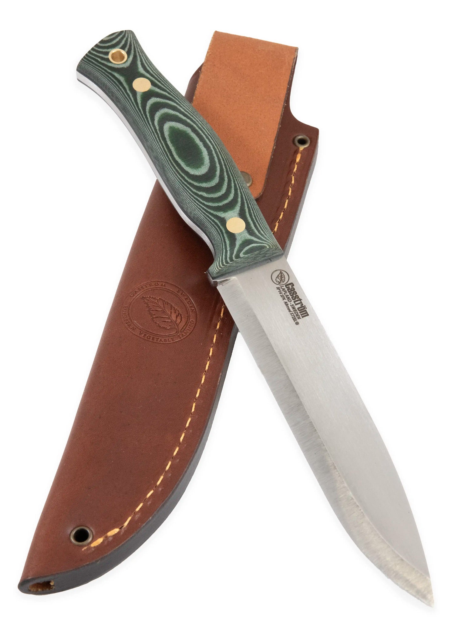 Imagen única de: Casström, Cuchillo Forestal Sueco No. 14, Micarta Verde