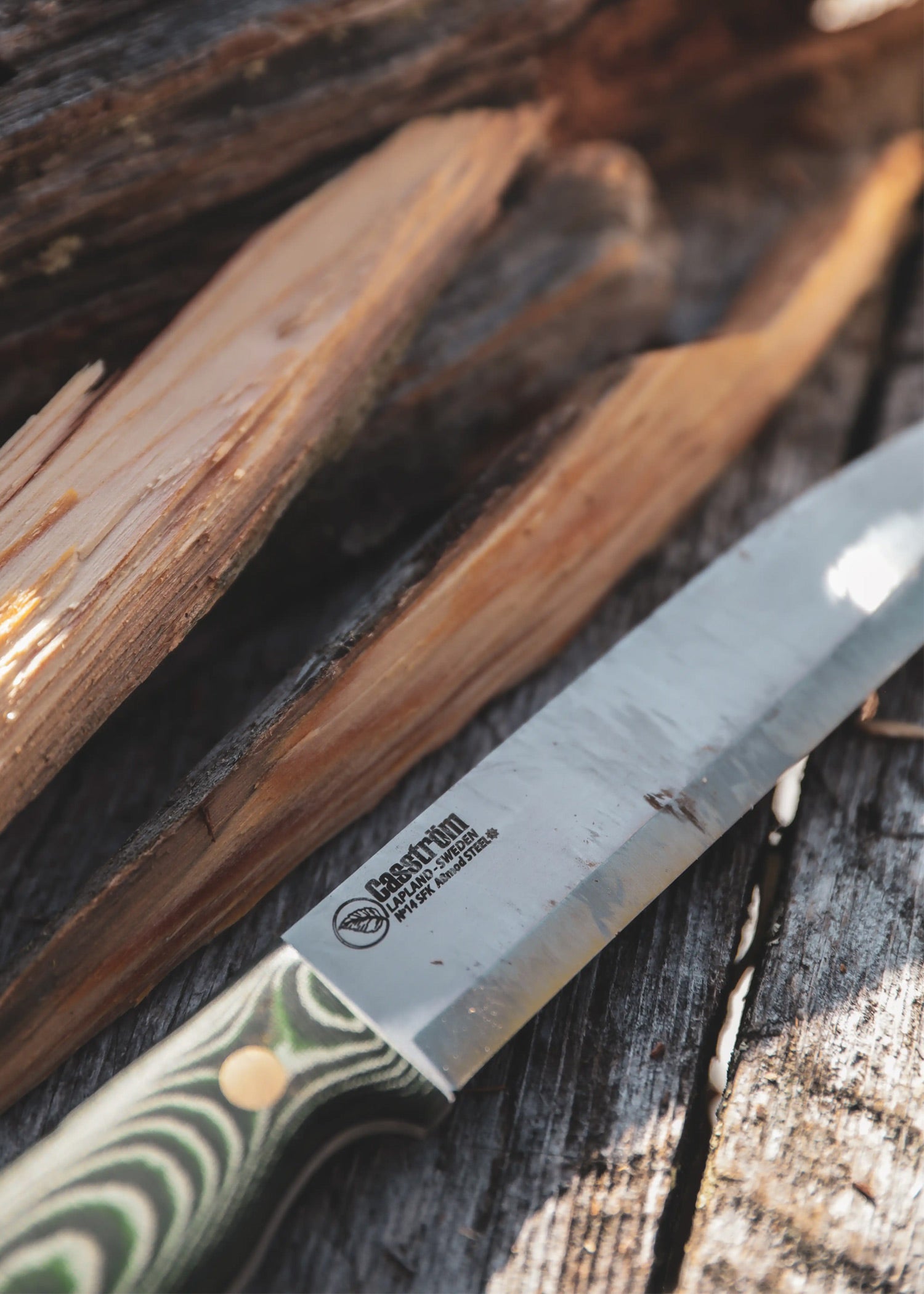 Imagen única de: Casström, Cuchillo Forestal Sueco No. 14, Micarta Verde