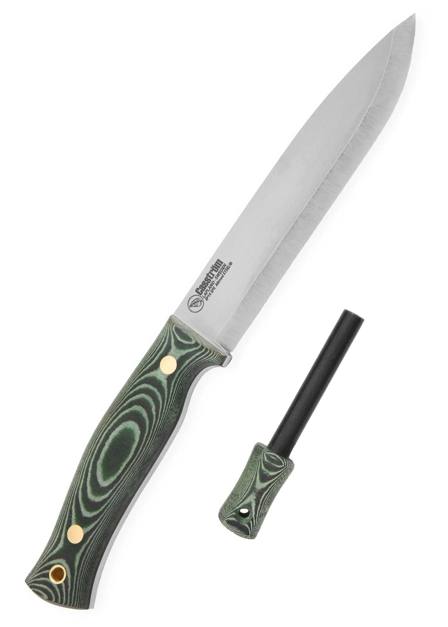Imagen única de: Casström, Cuchillo Forestal Sueco No. 14, Micarta Verde, Acero