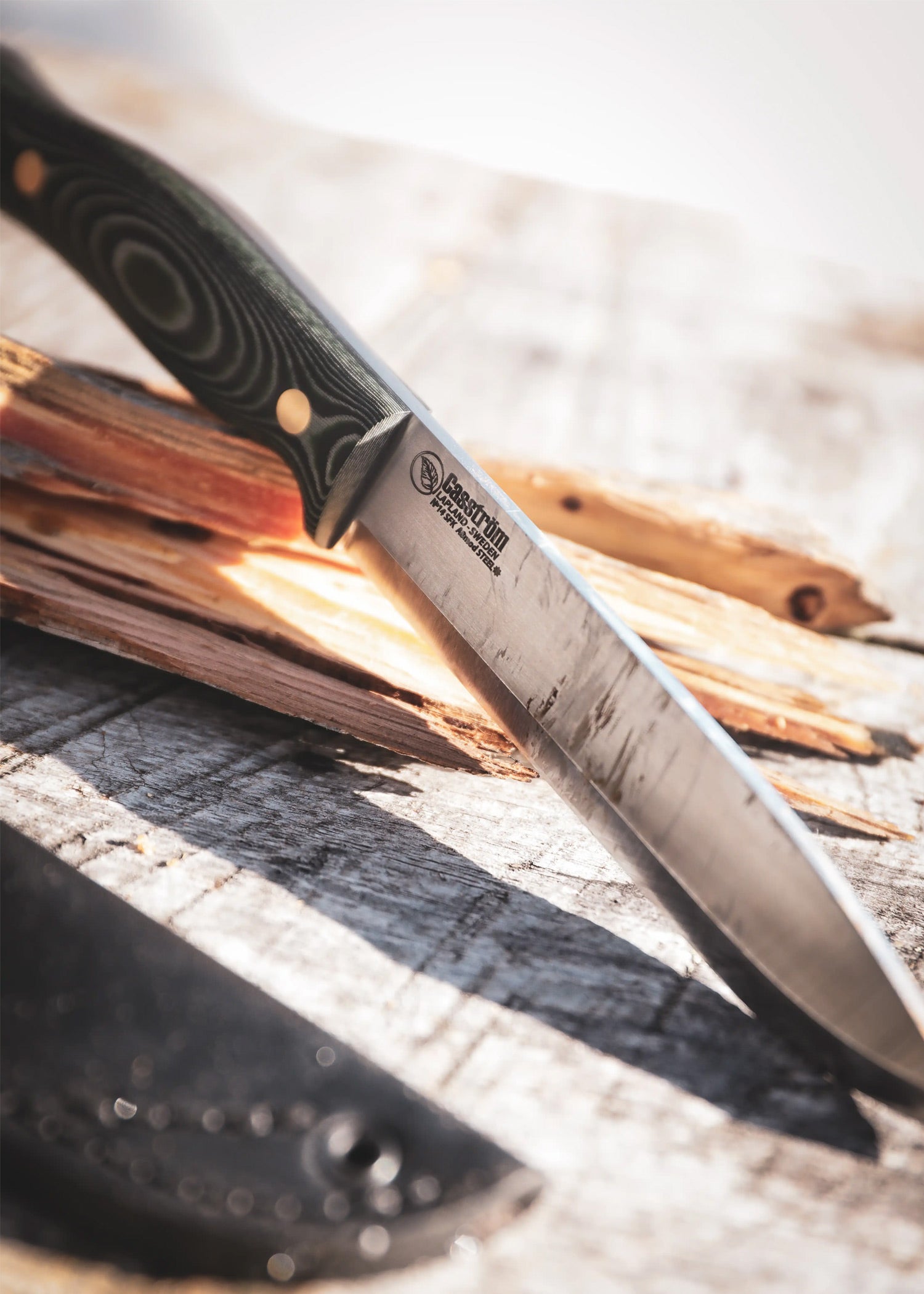 Imagen única de: Casström, Cuchillo Forestal Sueco No. 14, Micarta Verde, Acero