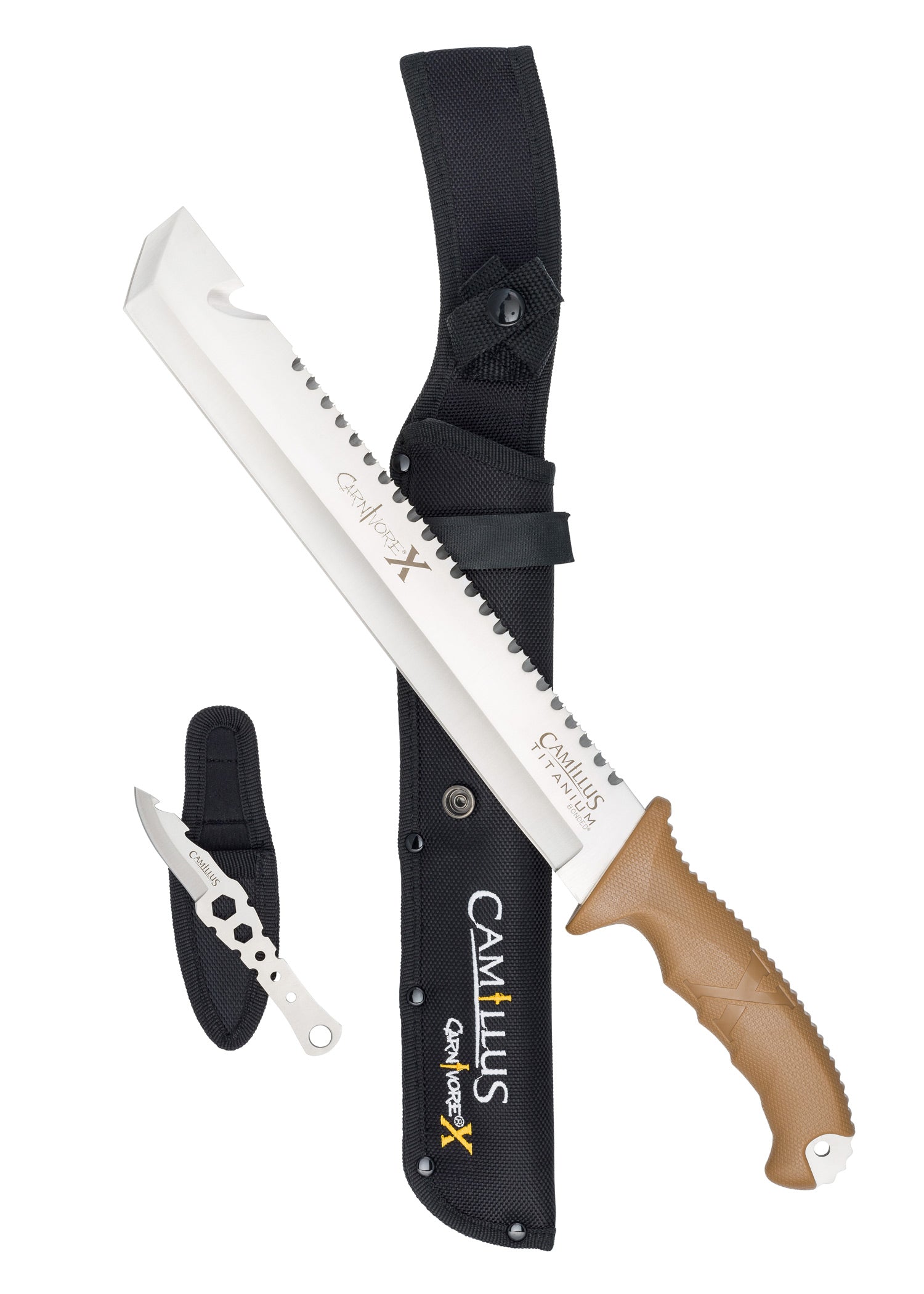 Imagen única de: Camillus Carnivore X, Machete Con Funda, Mango Marrón