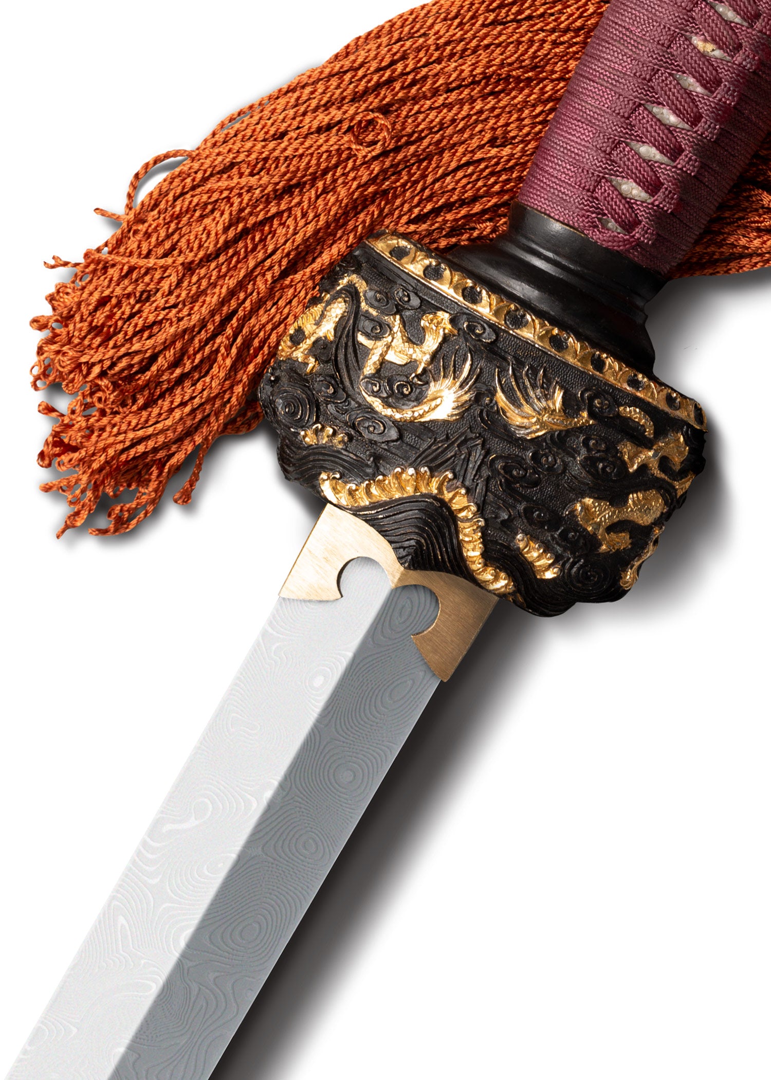 Imagen única de: Espada Gim China De Ola Marina De Dos Collares, Acero Frío, Afilada