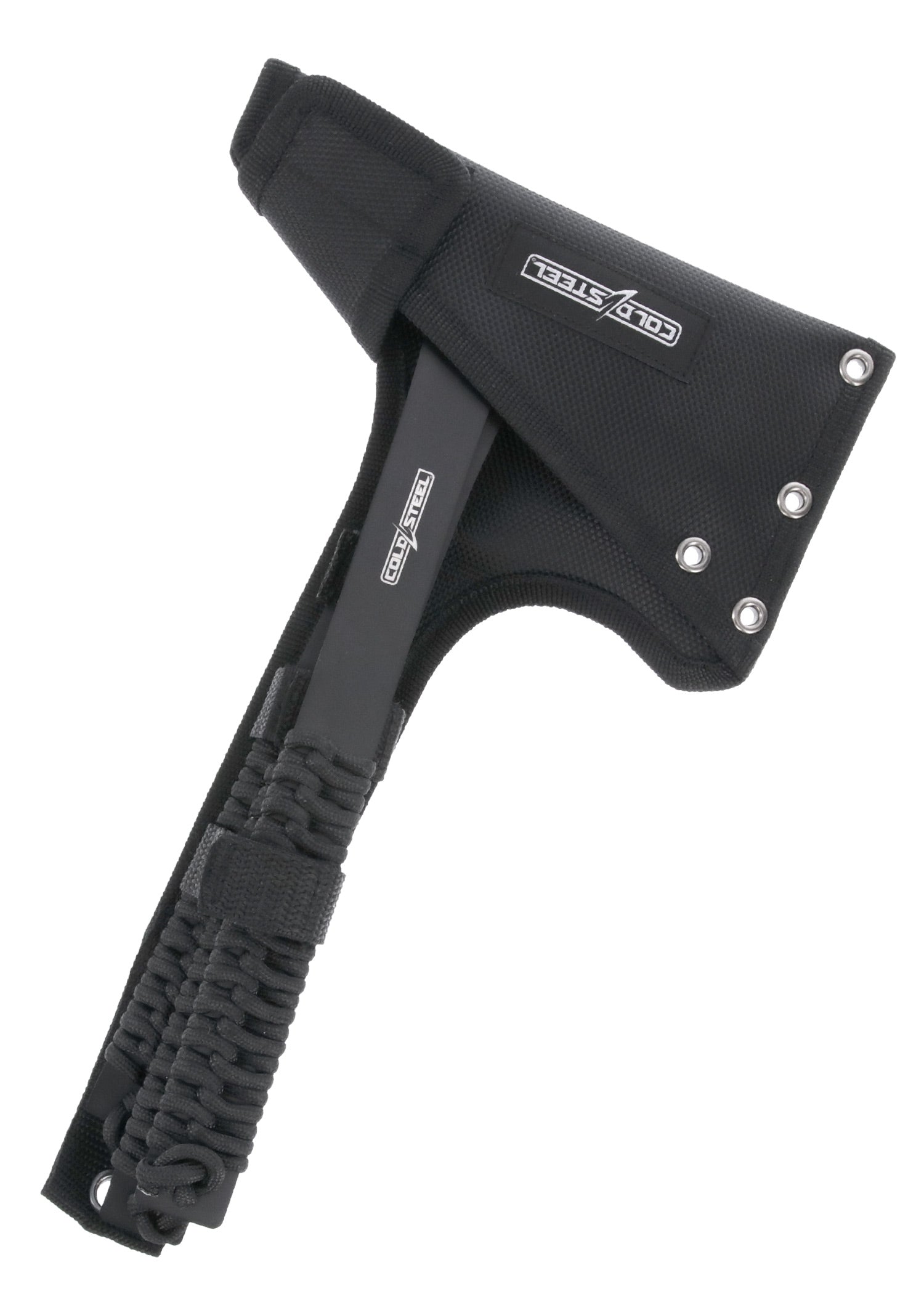 Imagen única de: Hachas Arrojadizas Cold Steel, Paquete De 3, Negras Con Funda De Nailon