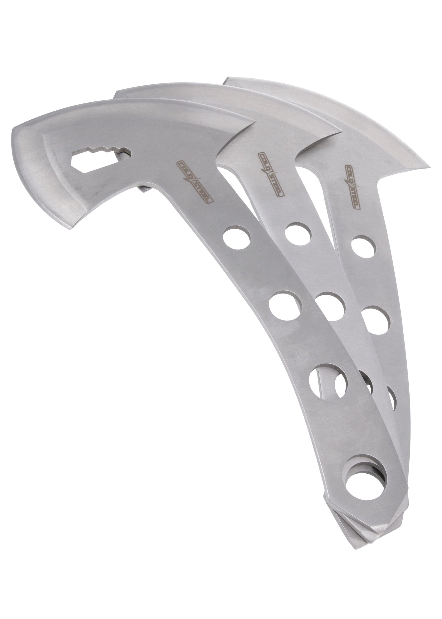 Imagen única de: Pack De 3 Hachas Arrojadizas Cold Steel, Acabado Satinado Con Funda De Nailon