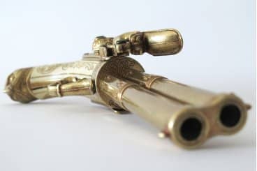 Imagen única de: Pistola De 2 Cañones Giratorios, Francia S. XVIII, Réplica No Funcional 1305