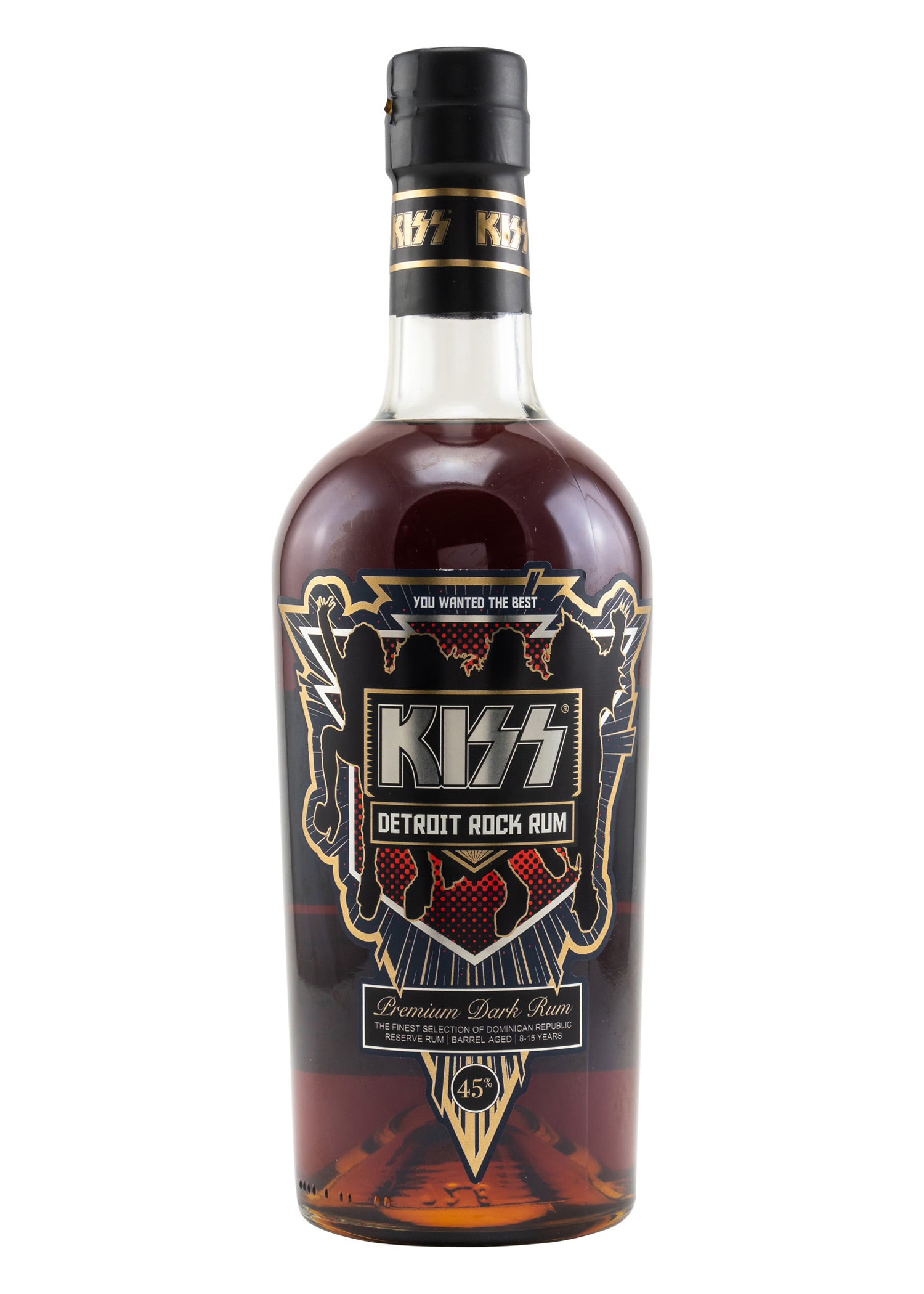 Imagen única de: Kiss Detroit Rock Premium Ron Oscuro 45% Vol. 0,7L