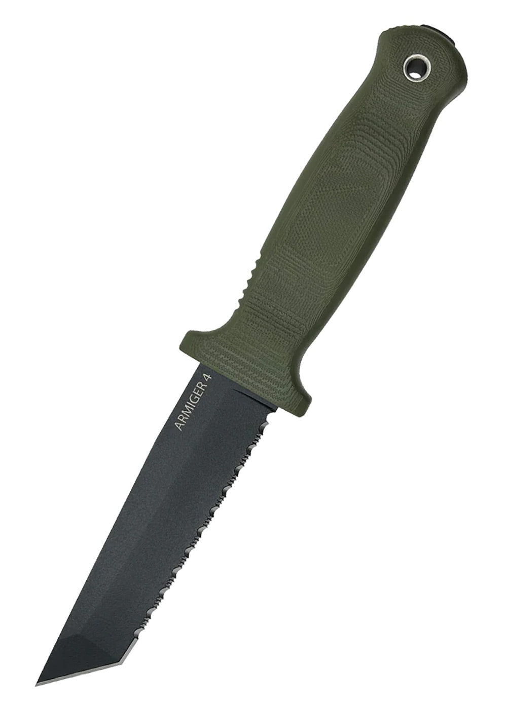Imagen única de: Cuchillo Fijo Demko Armiger 4, Tanto, Filo Dentado, Verde Oliva