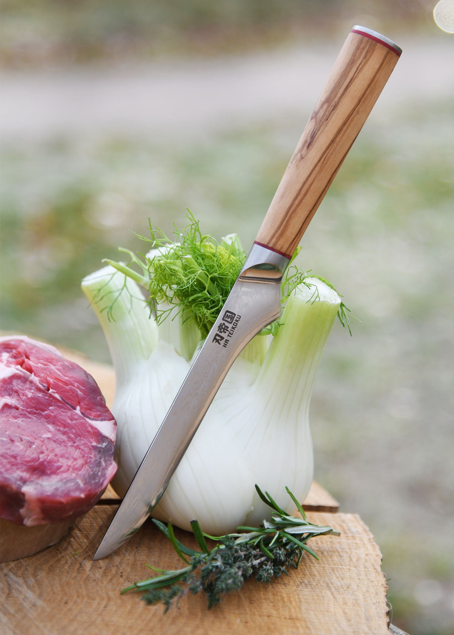 Imagen única de: Cuchillo Para Deshuesar, Acero De Damasco