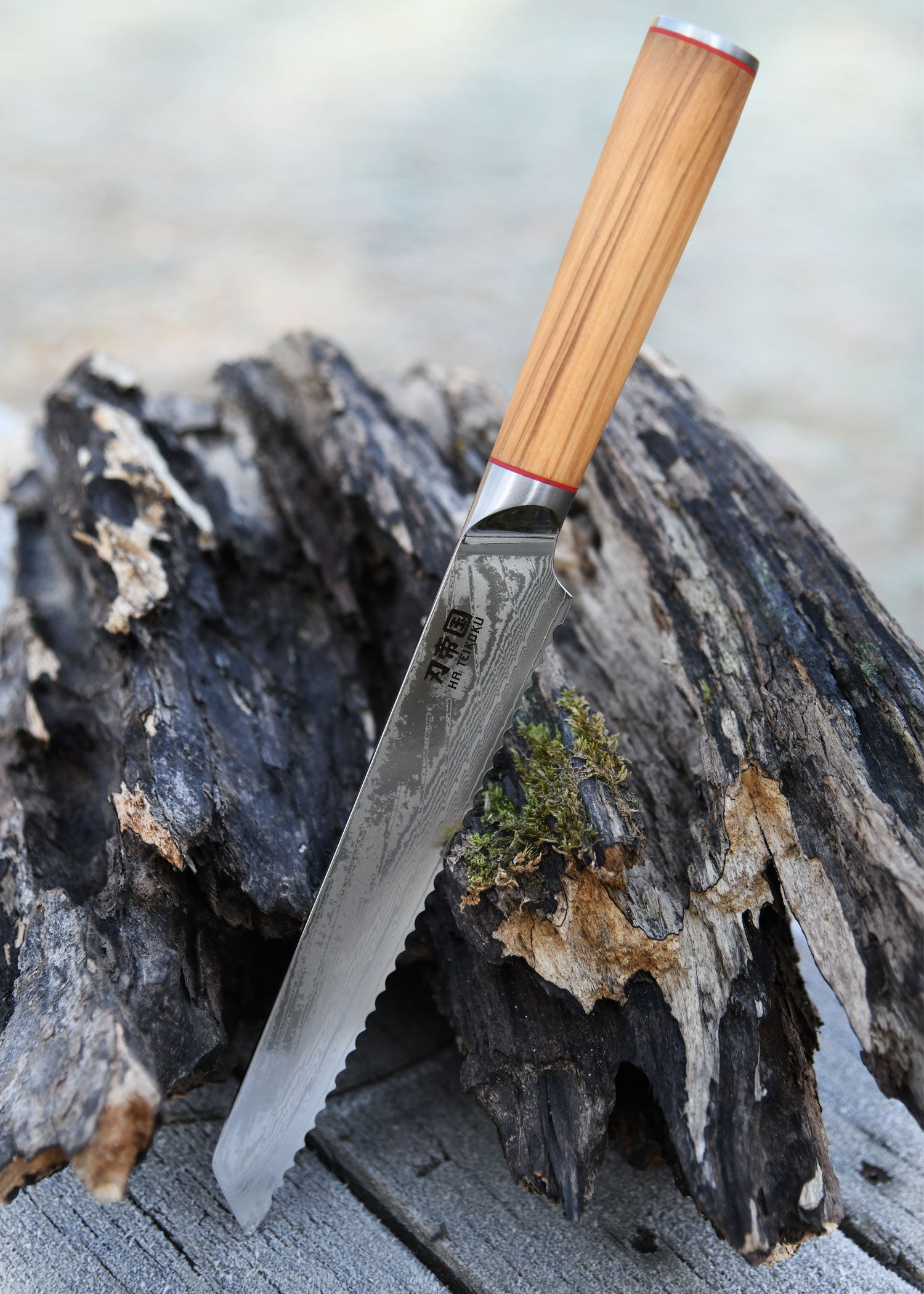 Imagen única de: Cuchillo Para Pan, Acero Damasco.