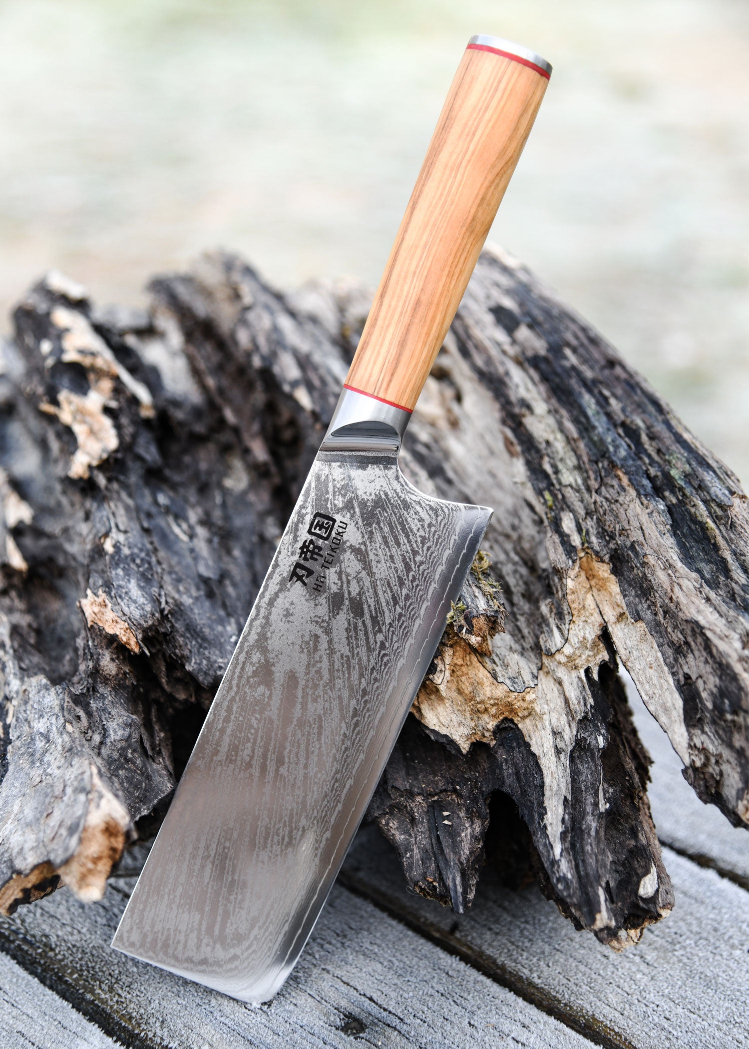 Imagen única de: Cuchillo De Carnicero, Acero De Damasco