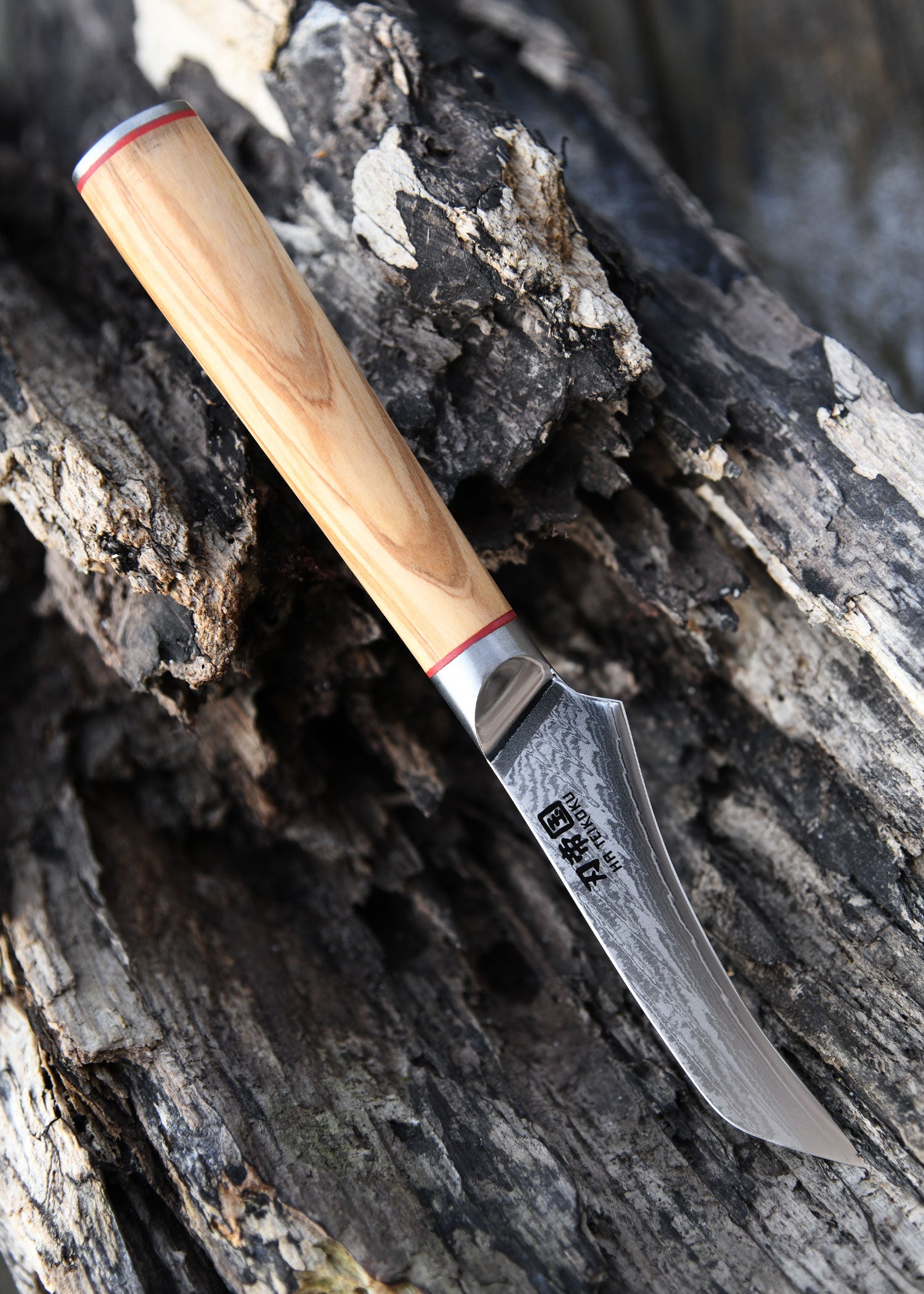 Imagen única de: Cuchillo Mondador, Acero Damasco