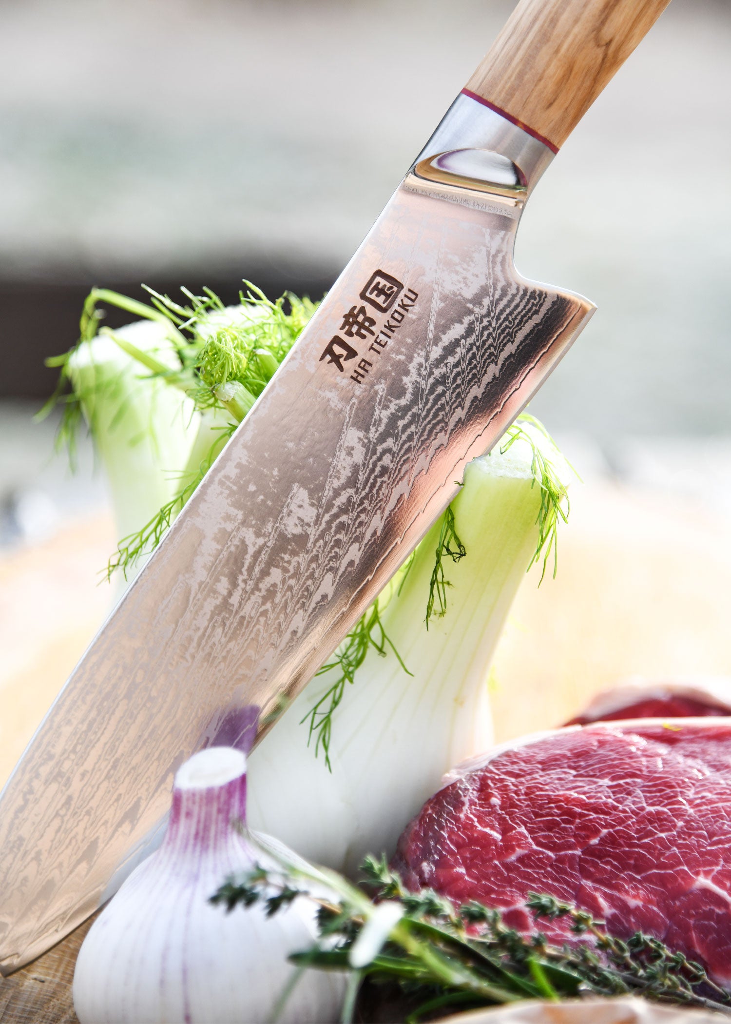 Imagen única de: Santoku, Acero De Damasco