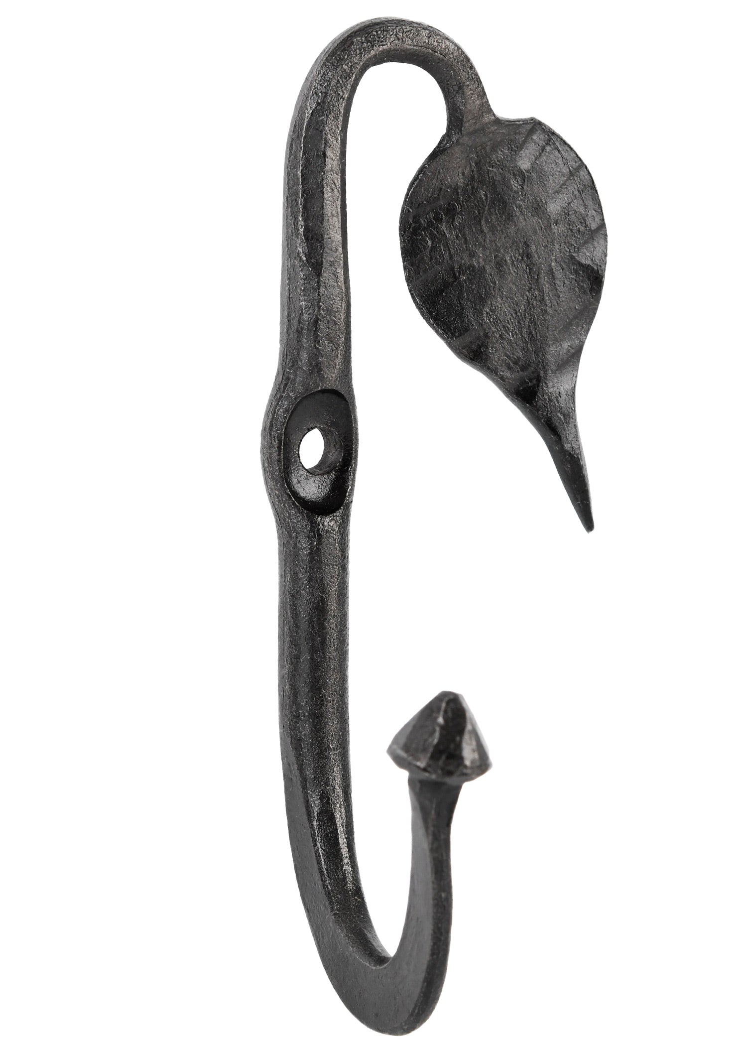 Imagen única de: Gancho De Pared Forjado Con Hoja, De Unos 10 Cm De Altura.