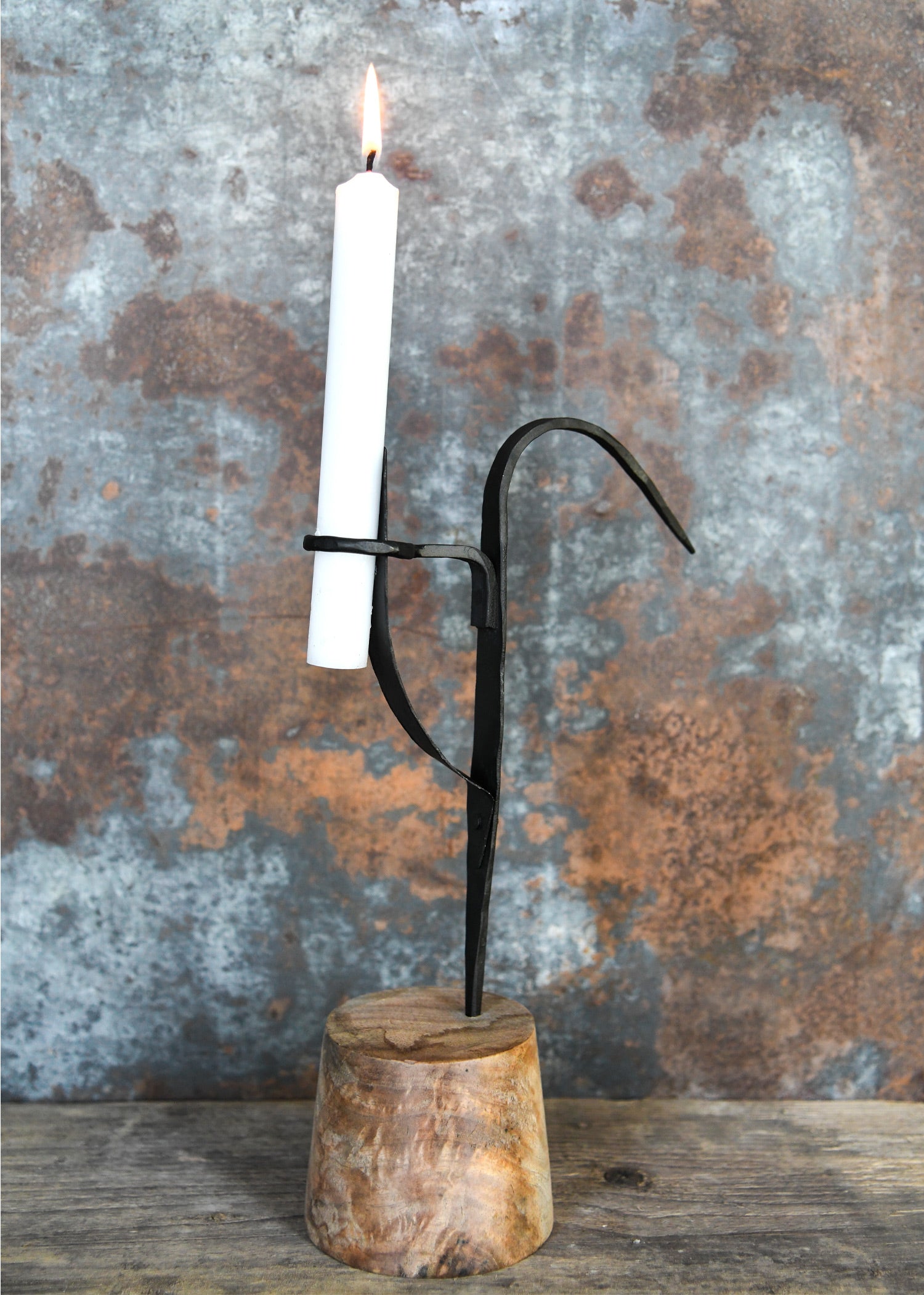 Imagen única de: Portavelas Con Base De Madera