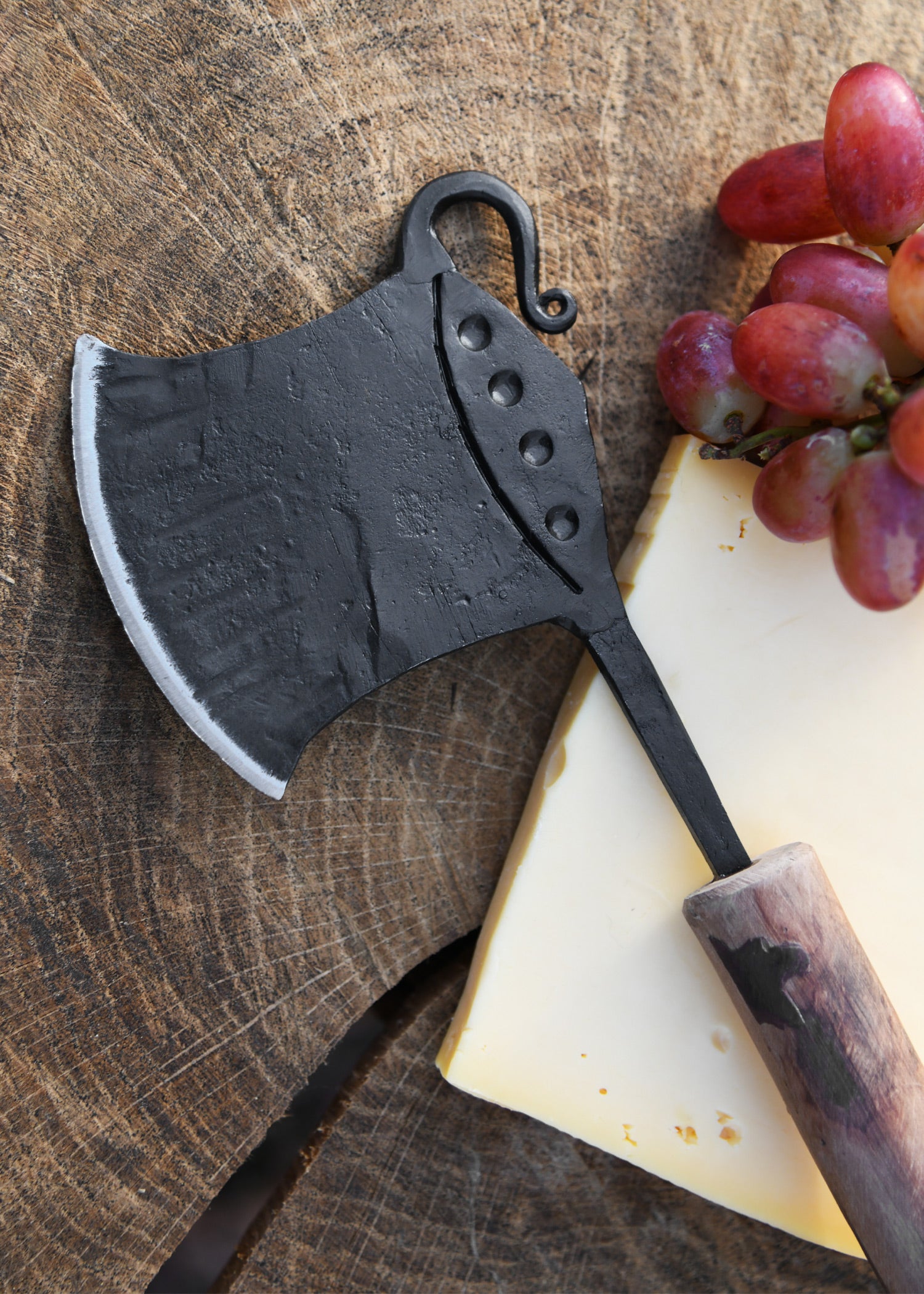 Imagen única de: Hacha De Cocina Forjada, Cuchilla Con Mango De Madera.