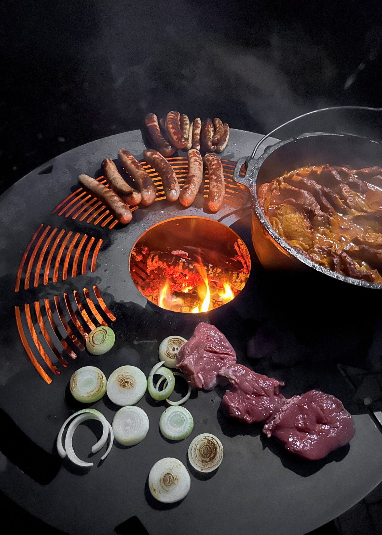 Imagen única de: Placa De Fuego/parrilla Para Barril De Fuego, Ø 80 Cm, Acero