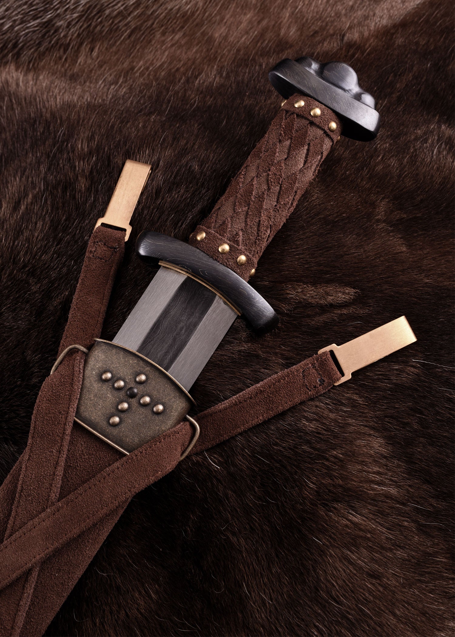 Imagen única de: Espada Vikinga Godfred Con Hoja De Acero De Damasco., Afilada