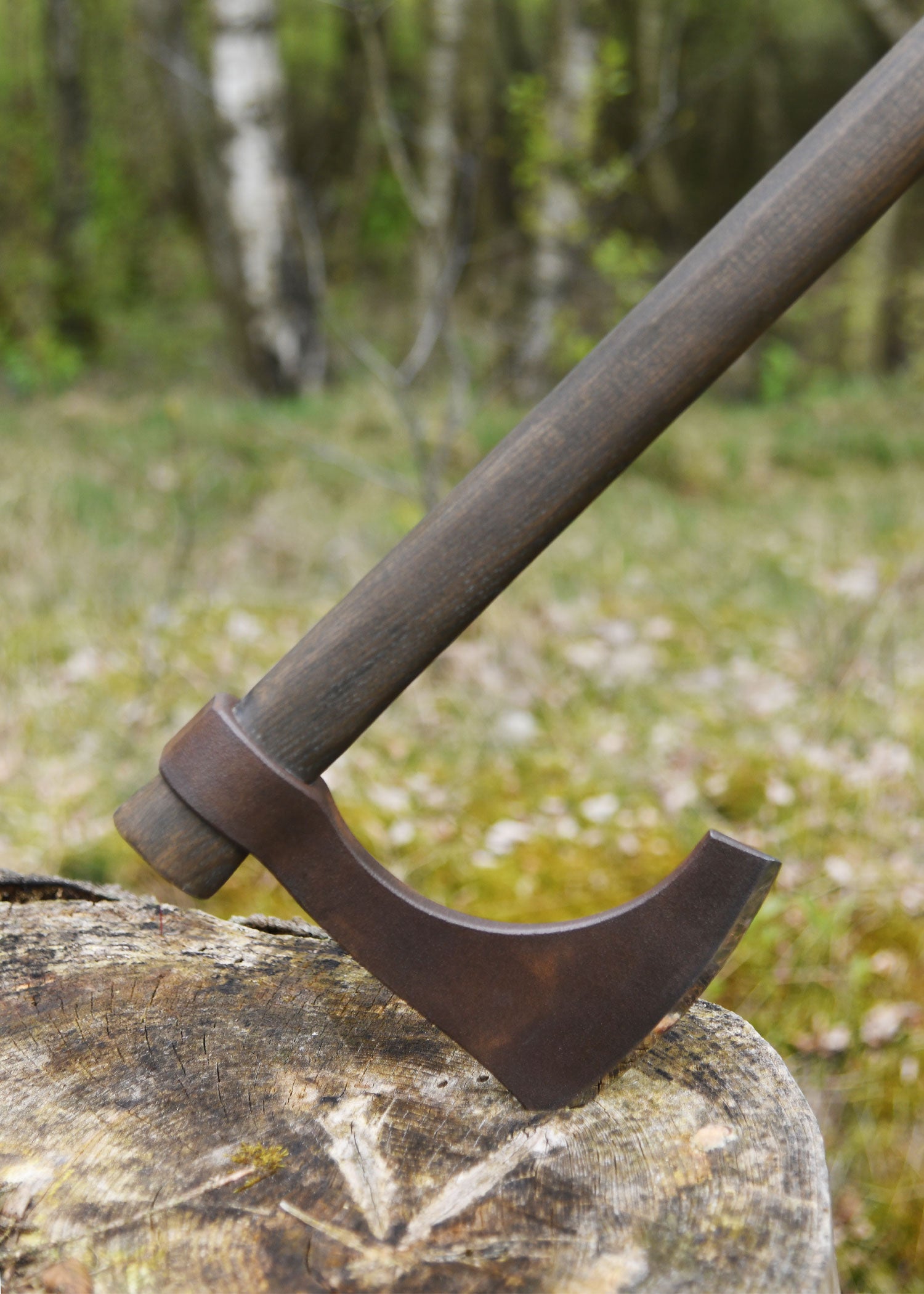 Imagen única de: Hacha Barbuda, Forjada, Acabado Antiguo.