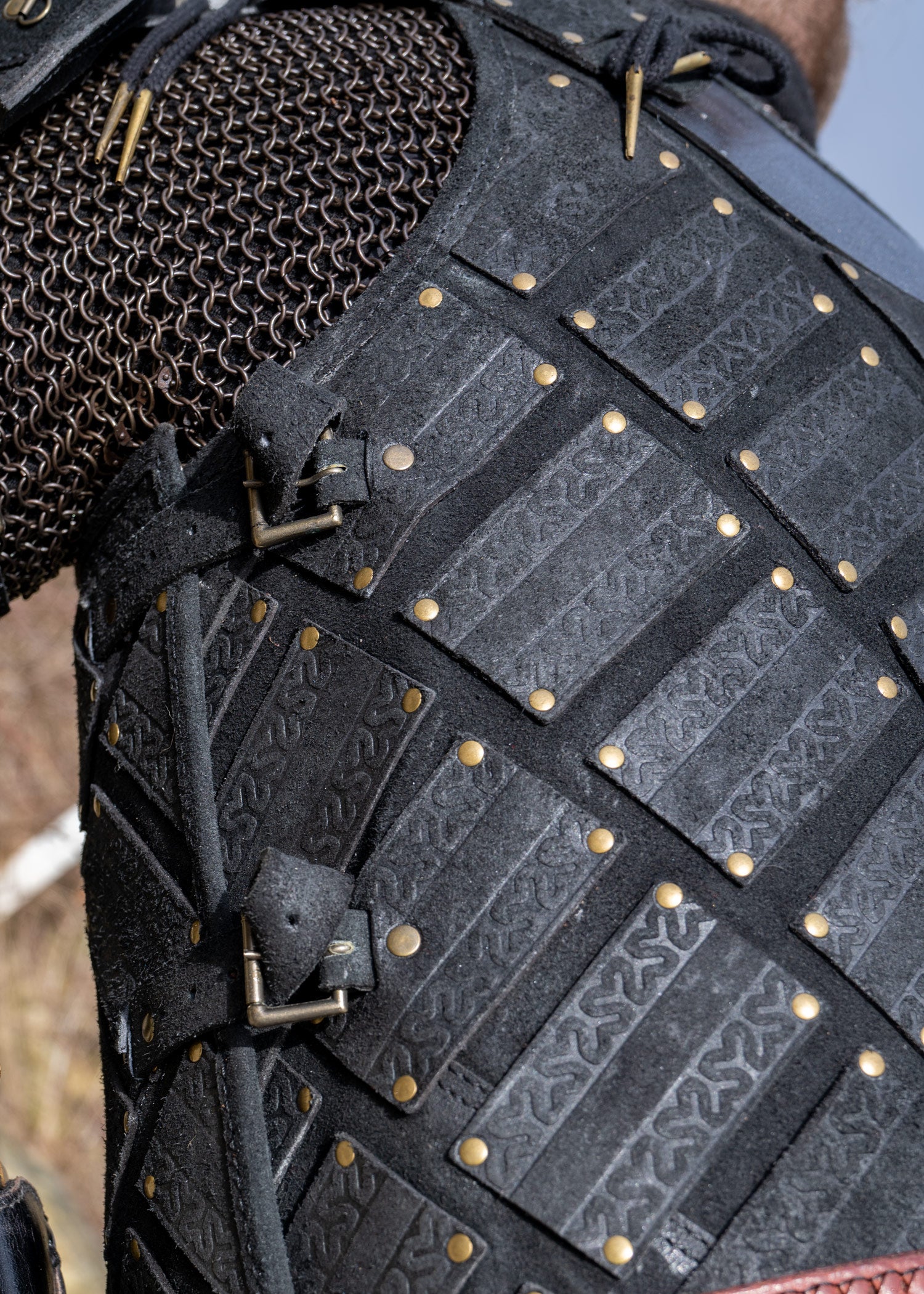 Imagen única de: Armadura Woodsman Larp, Ante, Negra