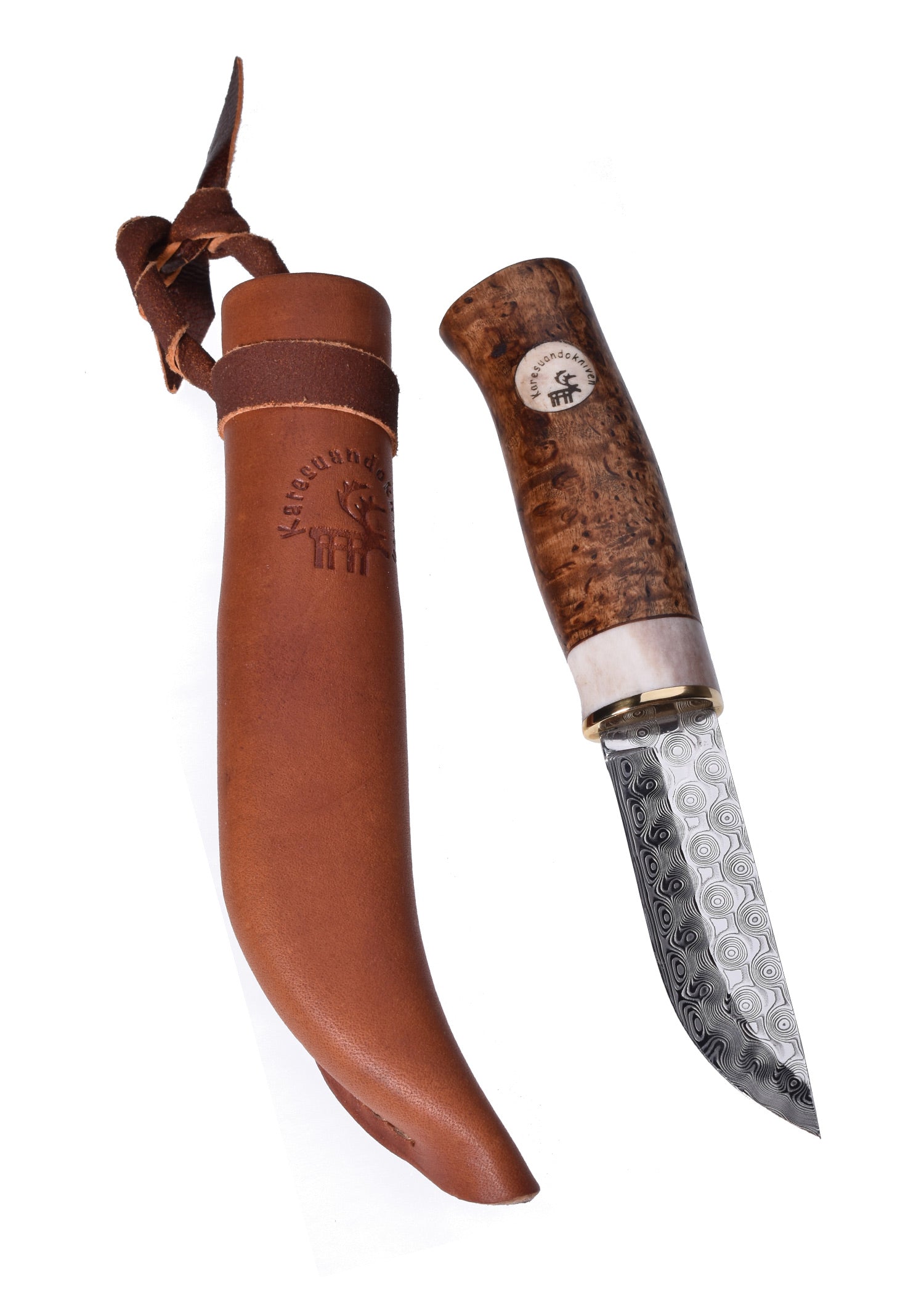 Imagen única de: Cuchillo De Caza Älgen Brun Damasteel, Rose, Karesuando