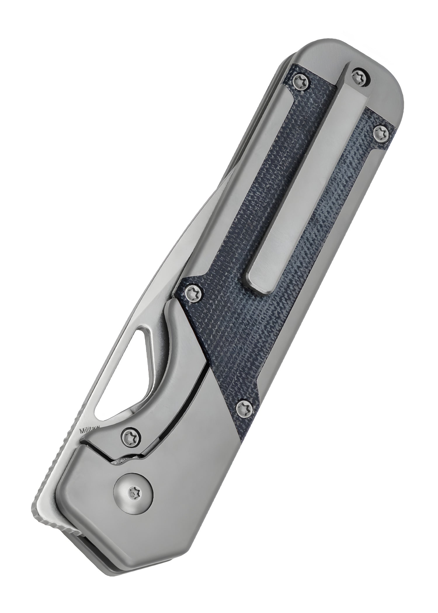 Imagen única de: Navaja Kizer Knives Militaw, Titanio + Micarta, Lavada A La Piedra