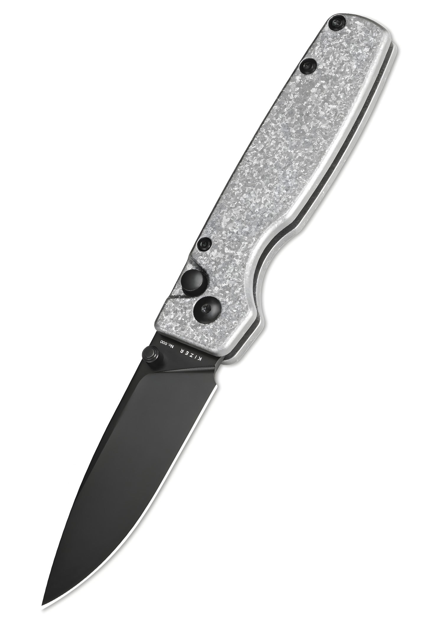 Imagen única de: Navaja De Bolsillo Kizer Knives Original Xl, Titanio, Hoja Negra