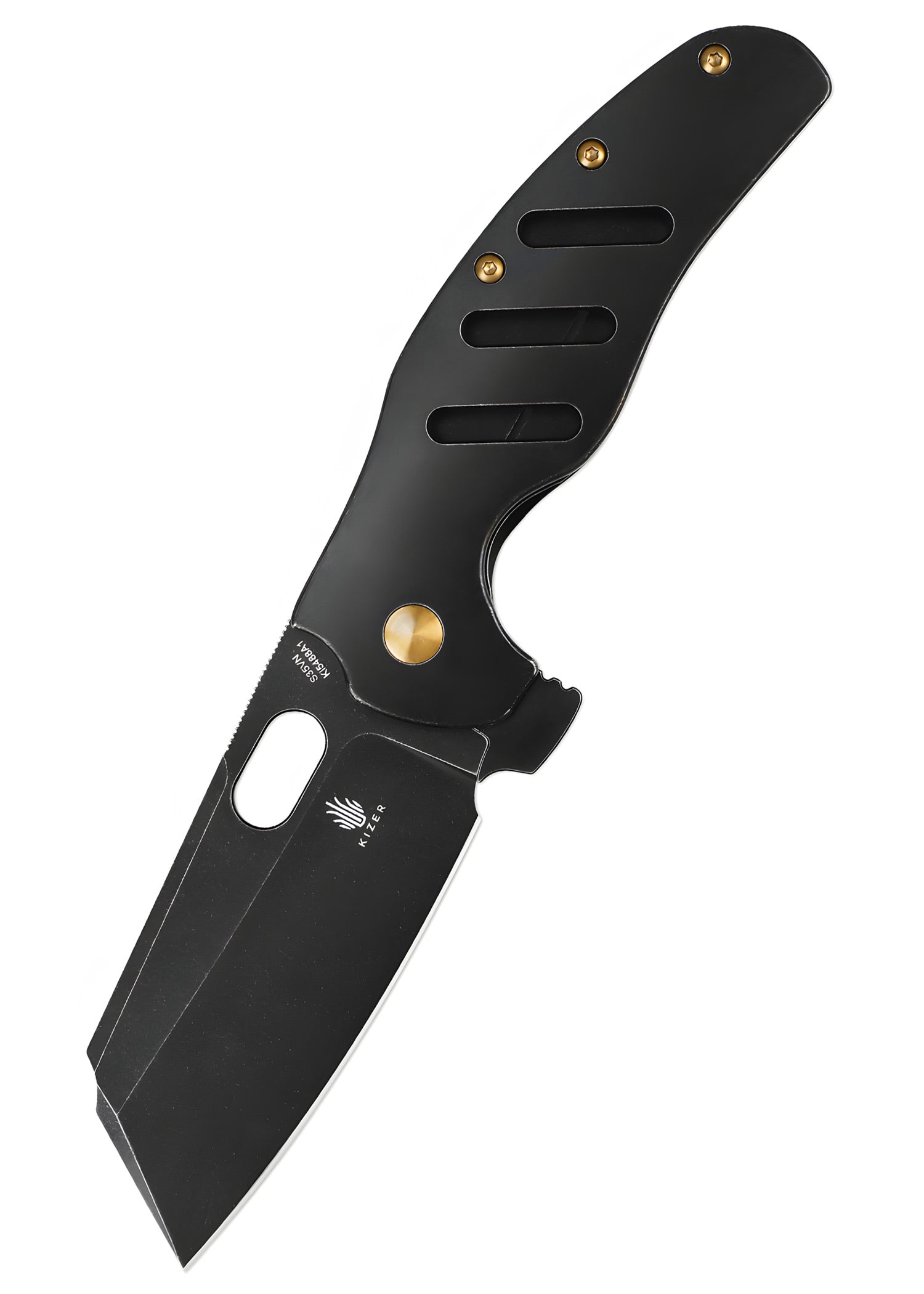 Imagen única de: Navaja De Bolsillo Kizer Knives Sheepdog C01c Xl, Titanio, Hoja Negra