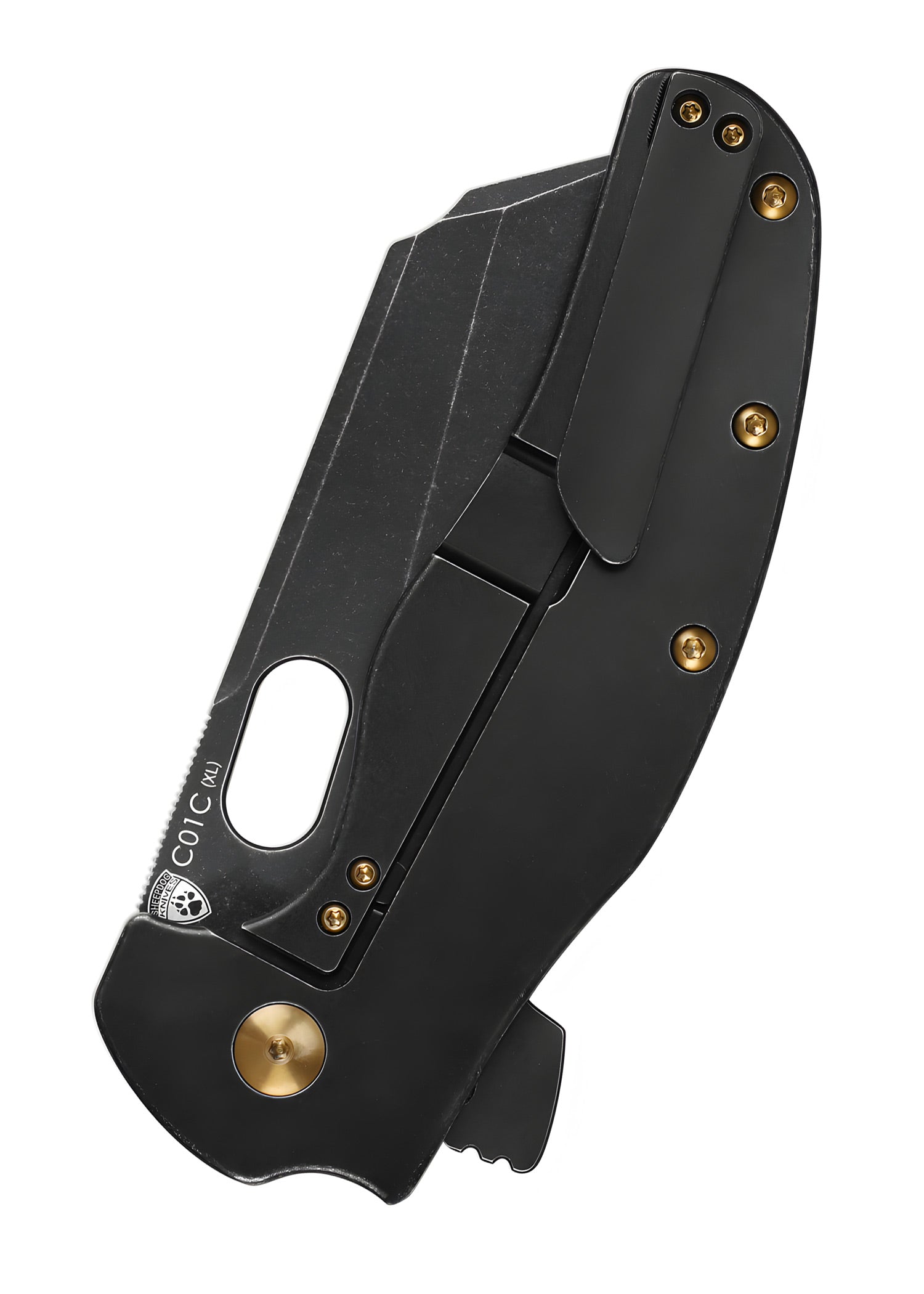 Imagen única de: Navaja De Bolsillo Kizer Knives Sheepdog C01c Xl, Titanio, Hoja Negra