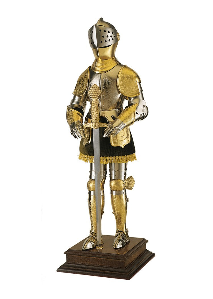 Imagen única de: Armadura En Miniatura Con Grabado, Chapada En Oro.