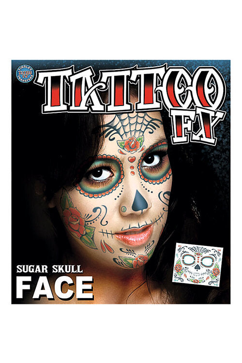 Imagen única de: Tatuaje Temporal De Cara De Calavera De Azúcar
