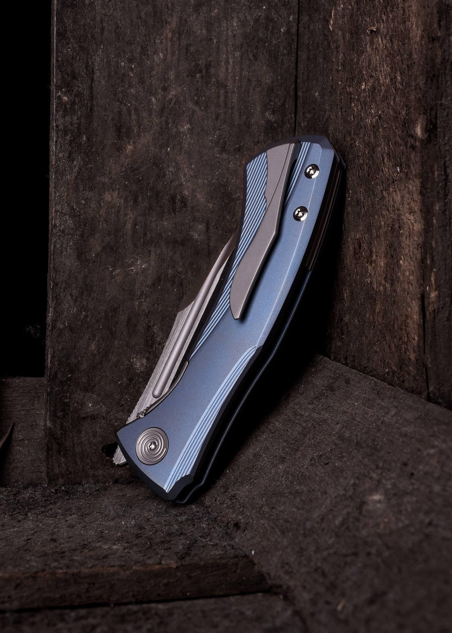 Imagen única de: Null Knives Ghoul Satin Blue, Navaja De Bolsillo