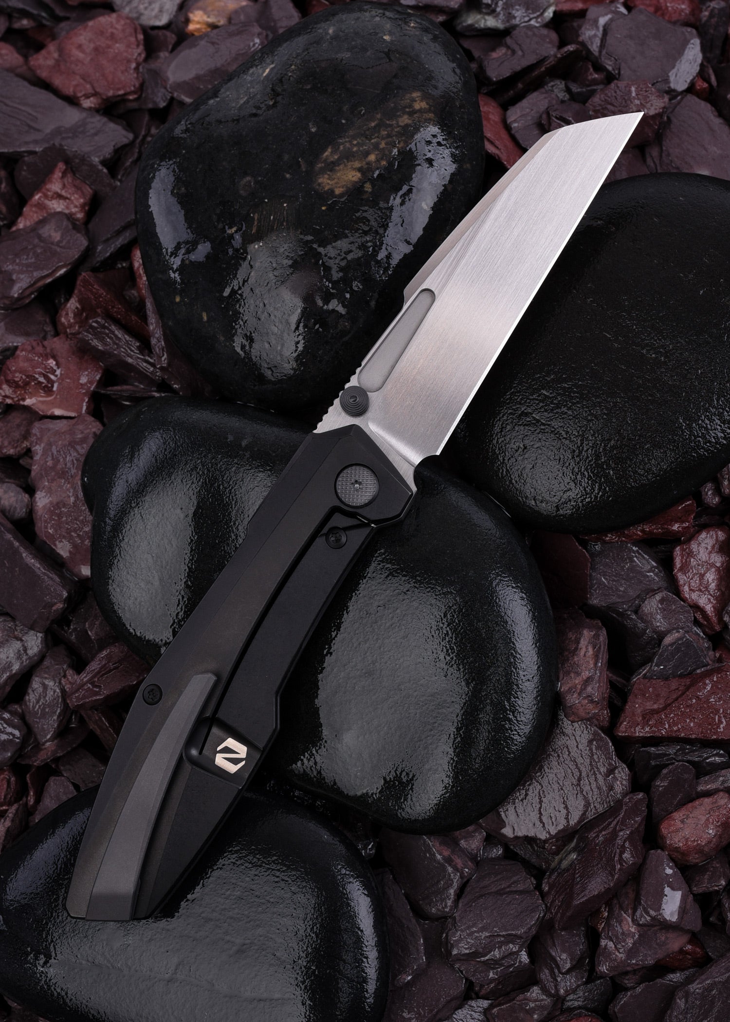 Imagen única de: Null Knives, Raikou, Negro - Camo Cf, Navaja De Bolsillo