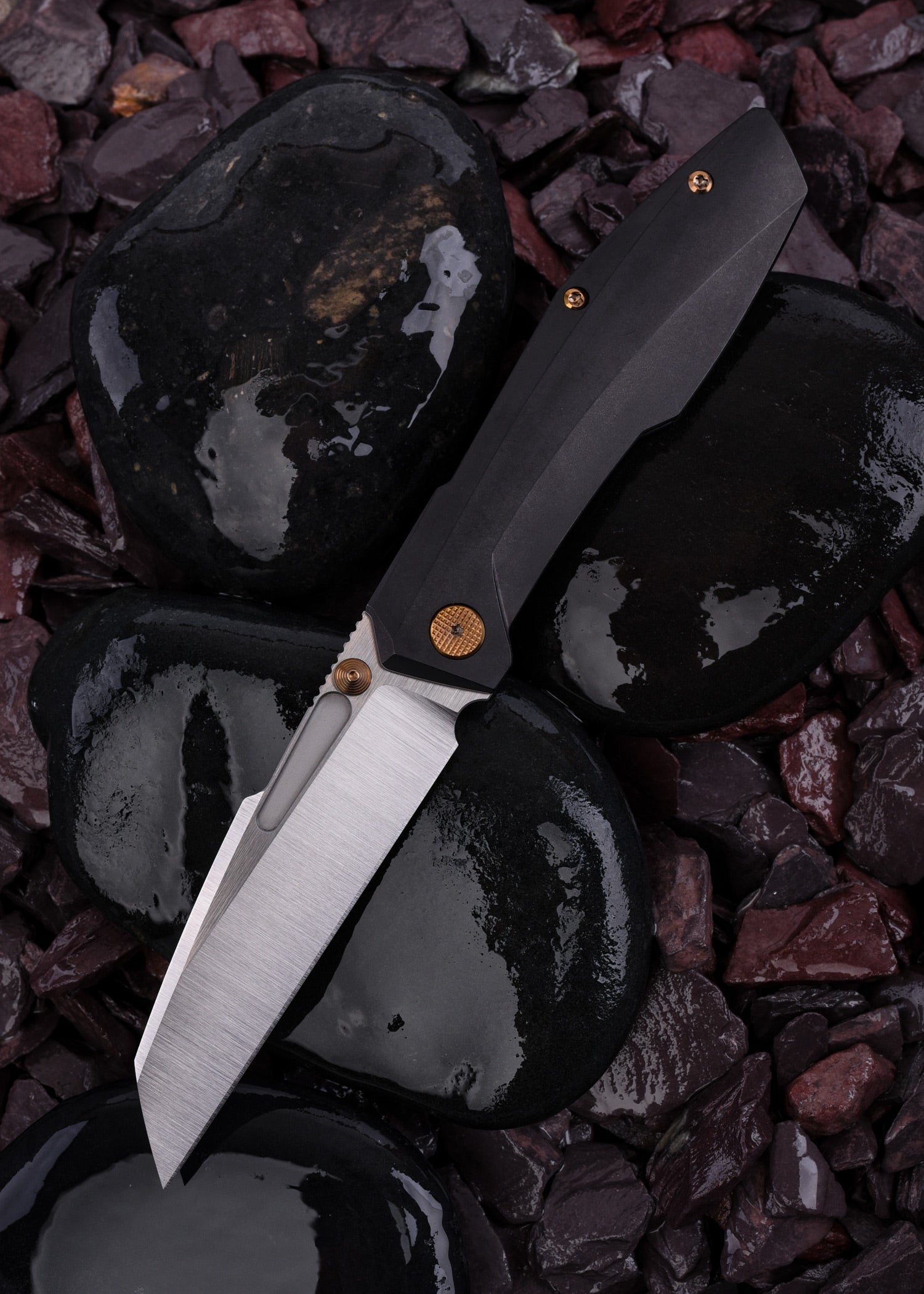 Imagen única de: Null Knives Raikou, Negro - Oro, Navaja De Bolsillo