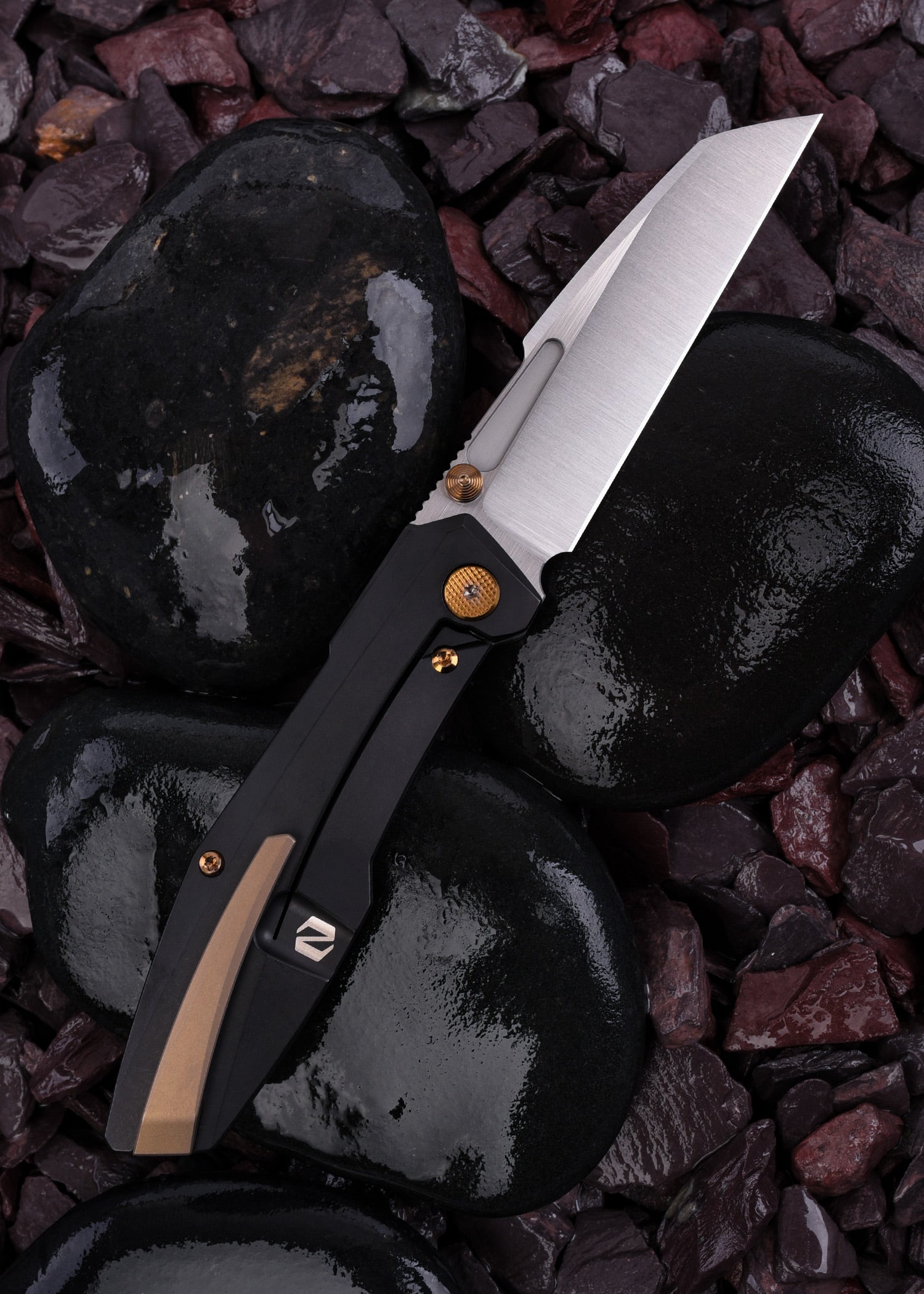 Imagen única de: Null Knives Raikou, Negro - Oro, Navaja De Bolsillo