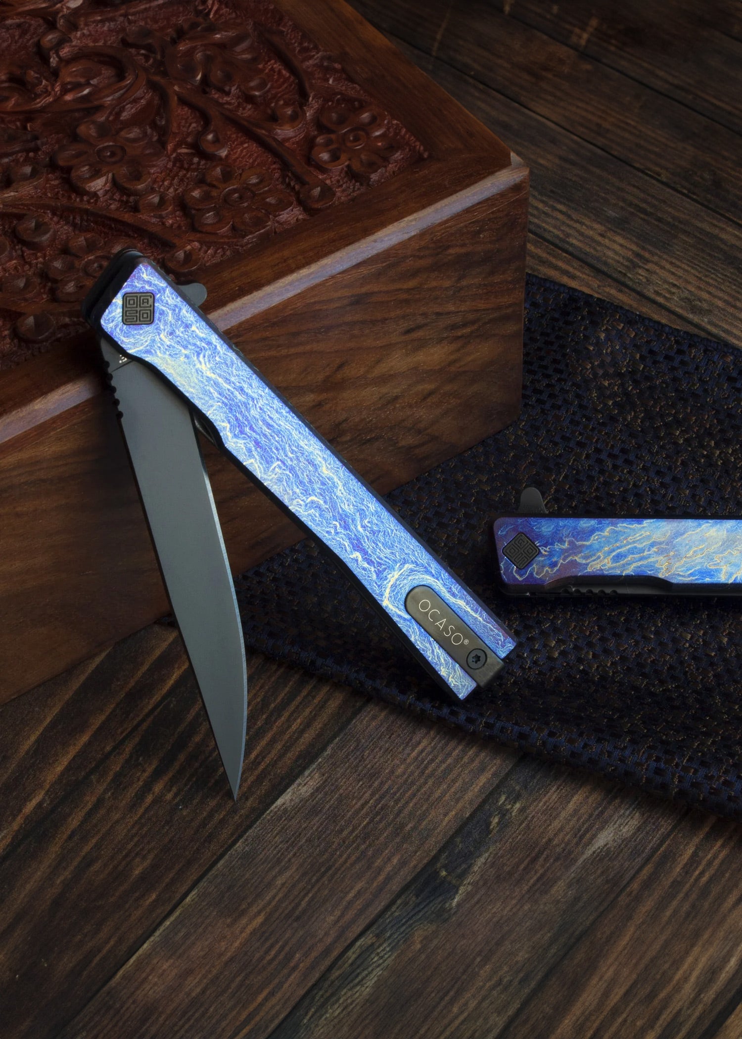 Imagen única de: Cuchillos Ocaso, Solstice Titanio Anodizado, Negro, Navaja De Bolsillo